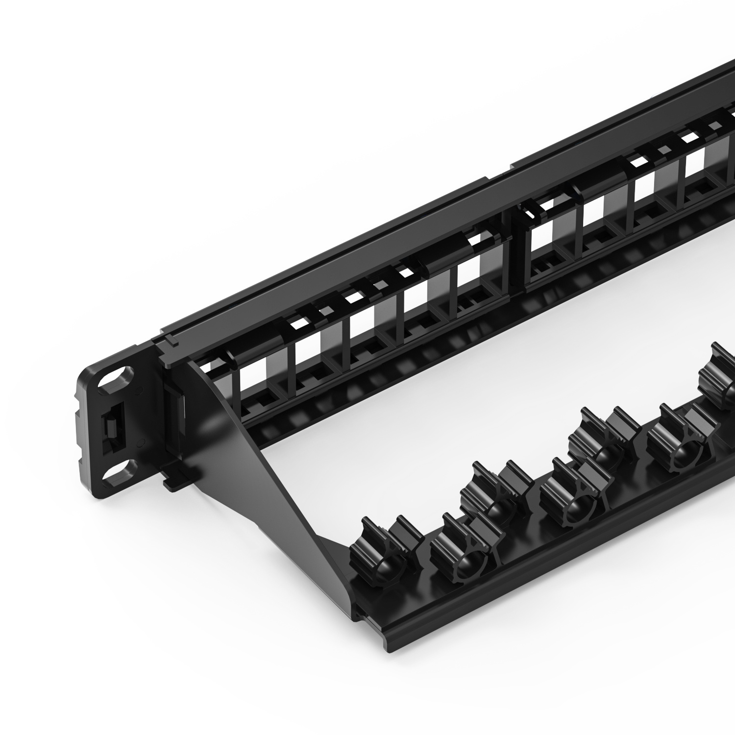 1U 24-Port UTP Blank Patch Panel With Removable Back Bar
