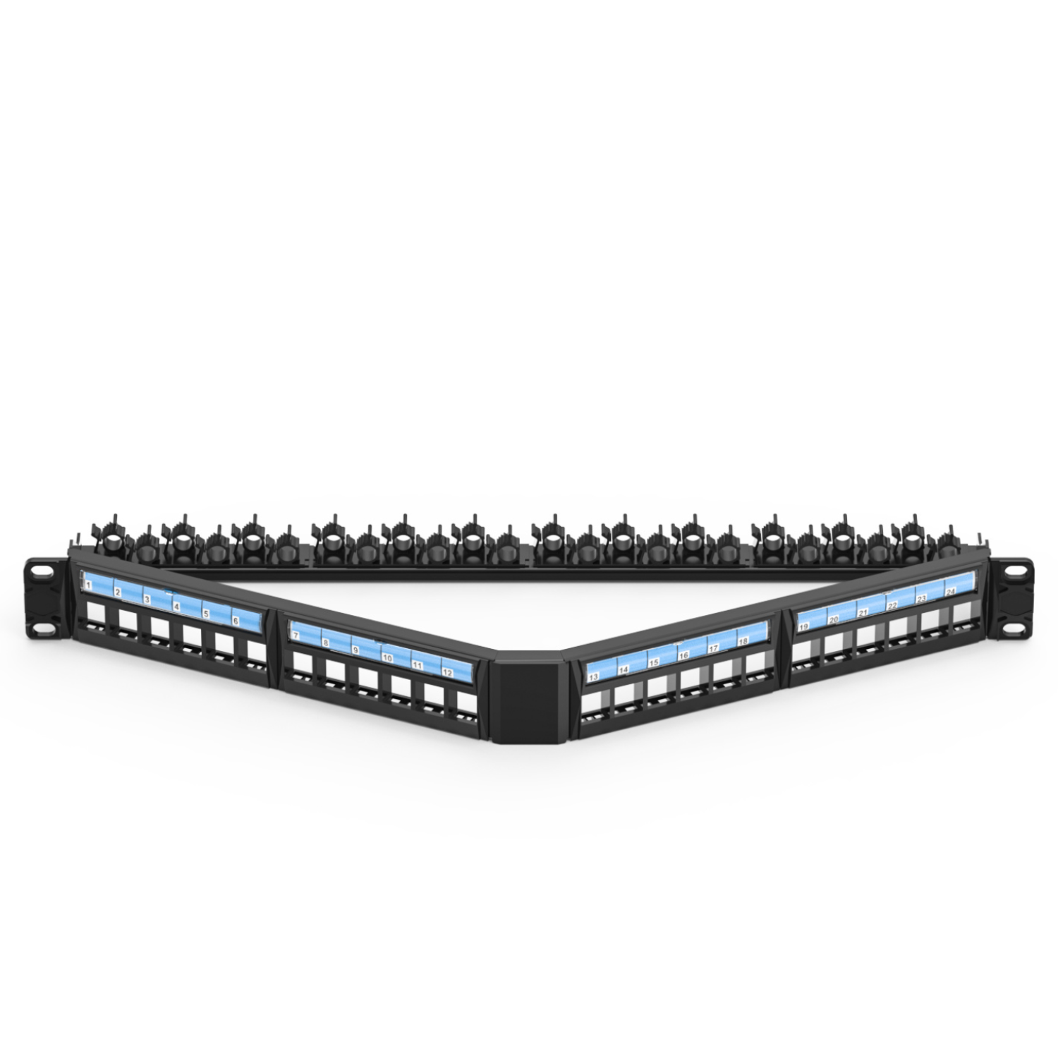1U 24-Port Angled UTP Patch Panel