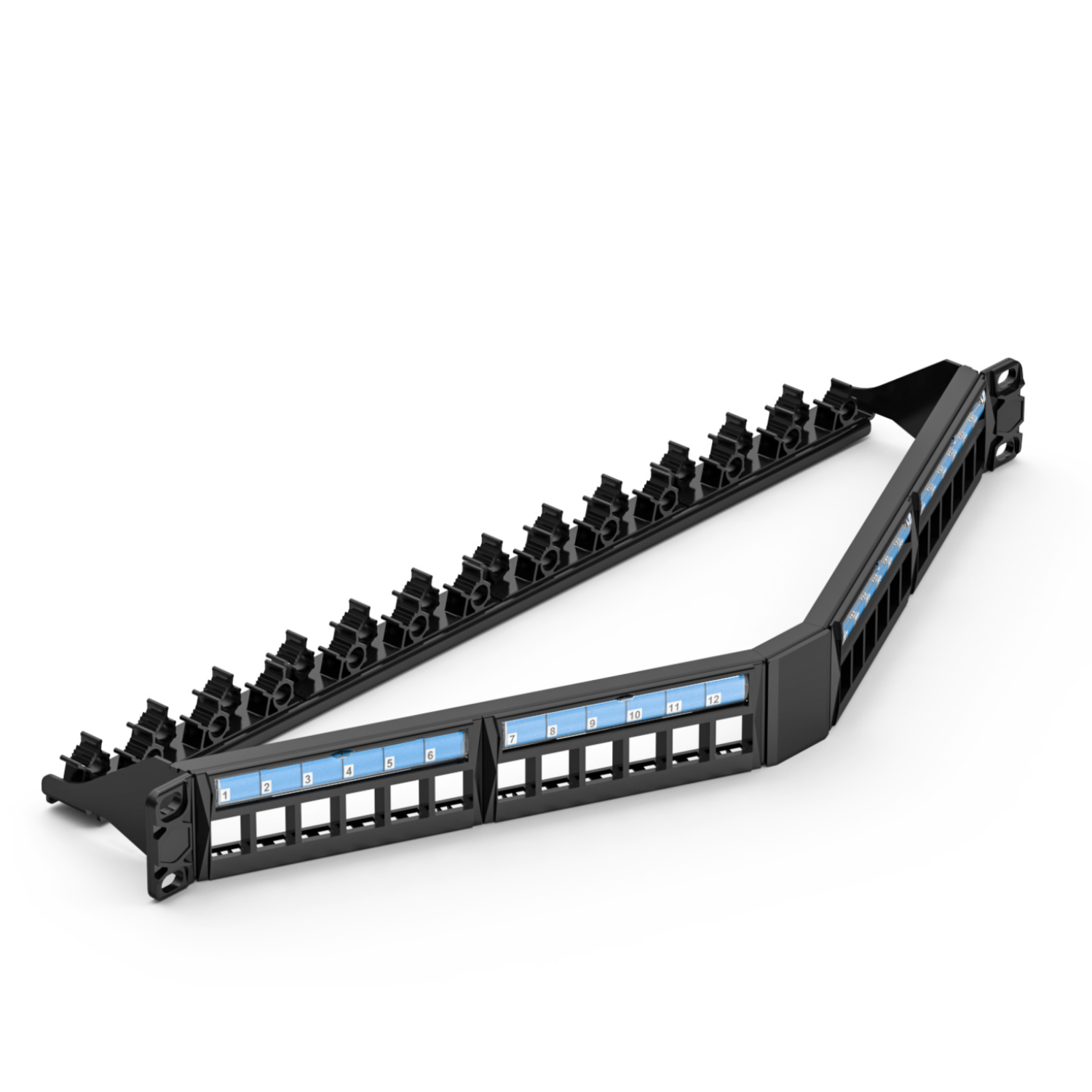 1U 24-Port Angled UTP Patch Panel