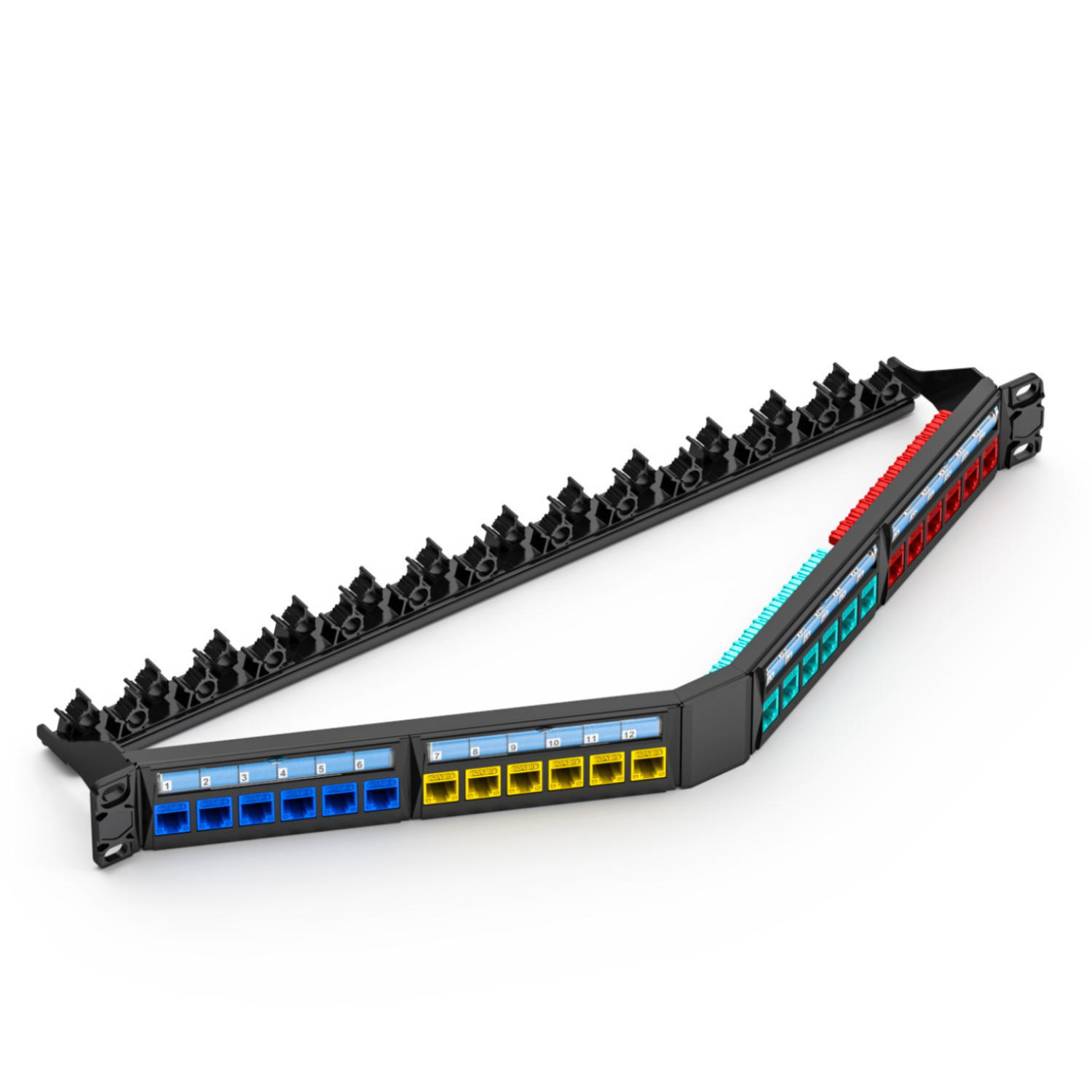 1U 24-Port Angled UTP Patch Panel