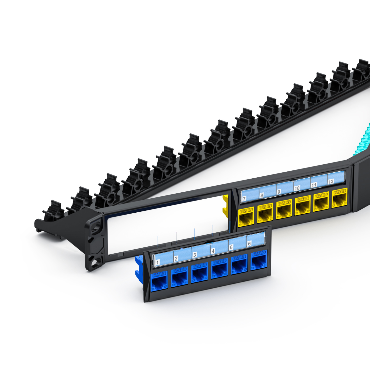 1U 24-Port Angled UTP Patch Panel