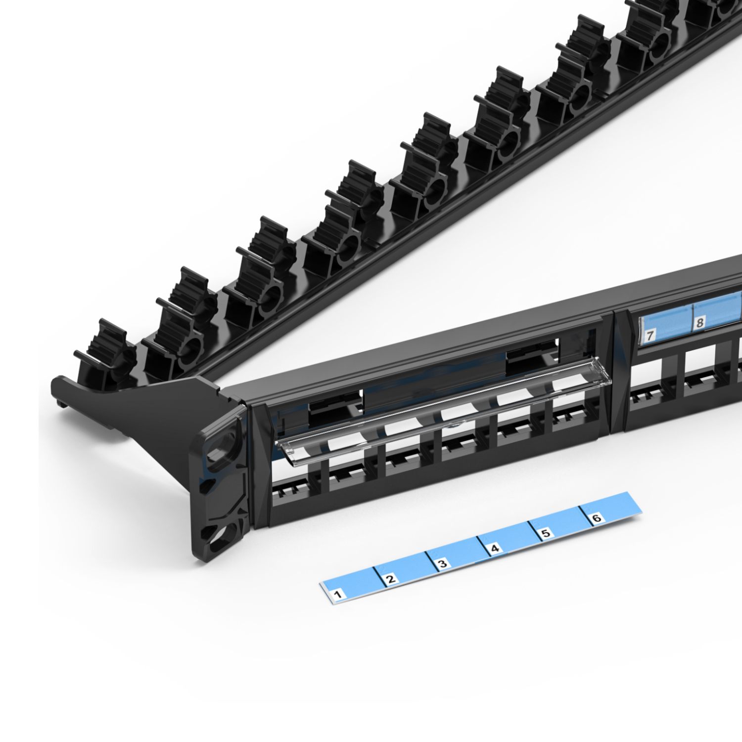 1U 24-Port Angled UTP Patch Panel