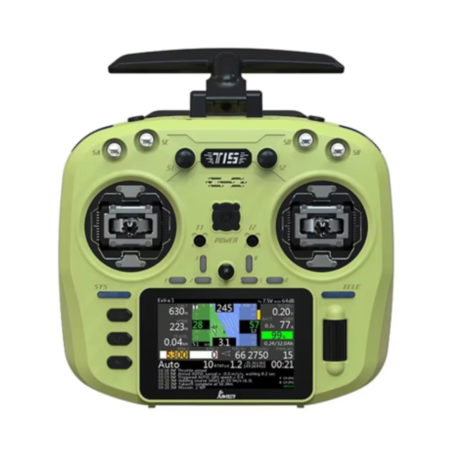 Jumper T15 Advanced ELRS 2.4GHz Radio Controller Precision Hall Gimbals, 3.5-inch Touchscreen, EdgeTX Compatible for FPV Drone Piloting - Deco Yellow - RS8562