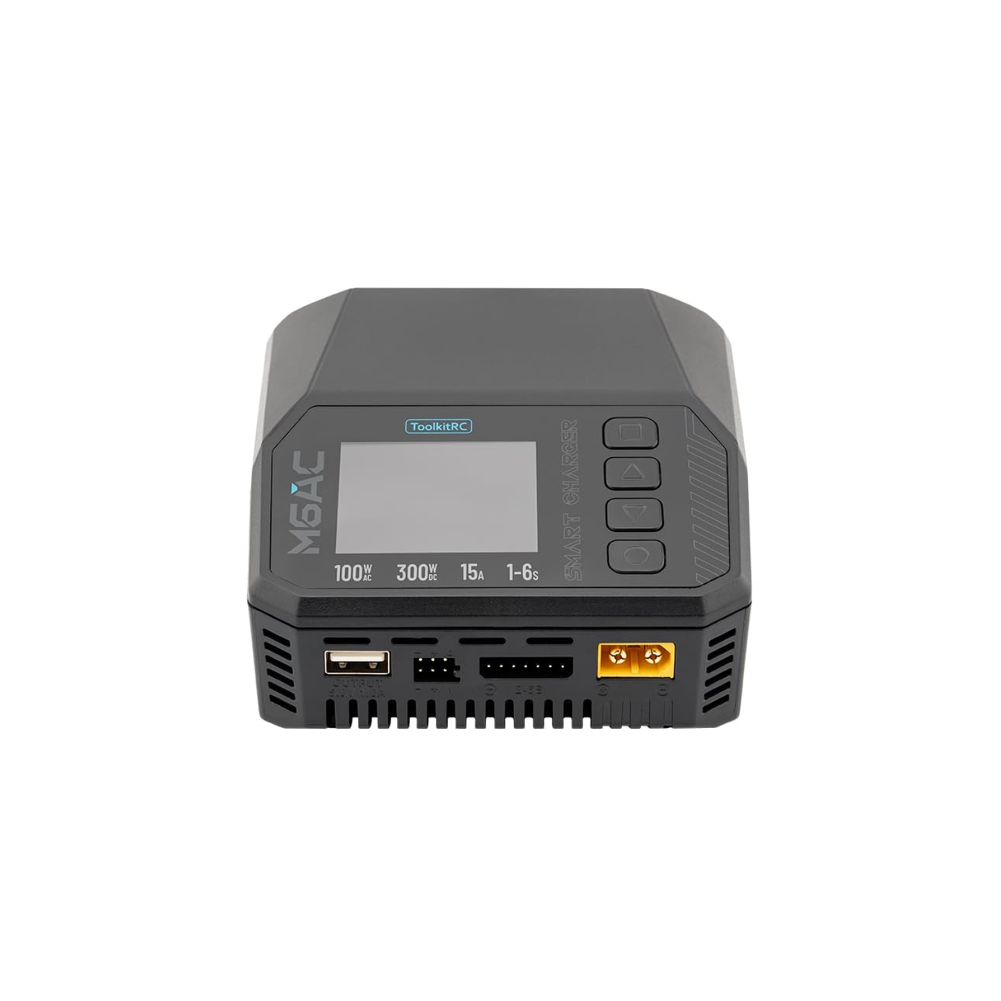 ToolkitRC M6AC Battery Charger 150W AC / 300W DC 15A 1-6S Compact Smart Charger With XT60 and USB Ports For LiPo LiHV Life Lion NiMh Pb Batteries