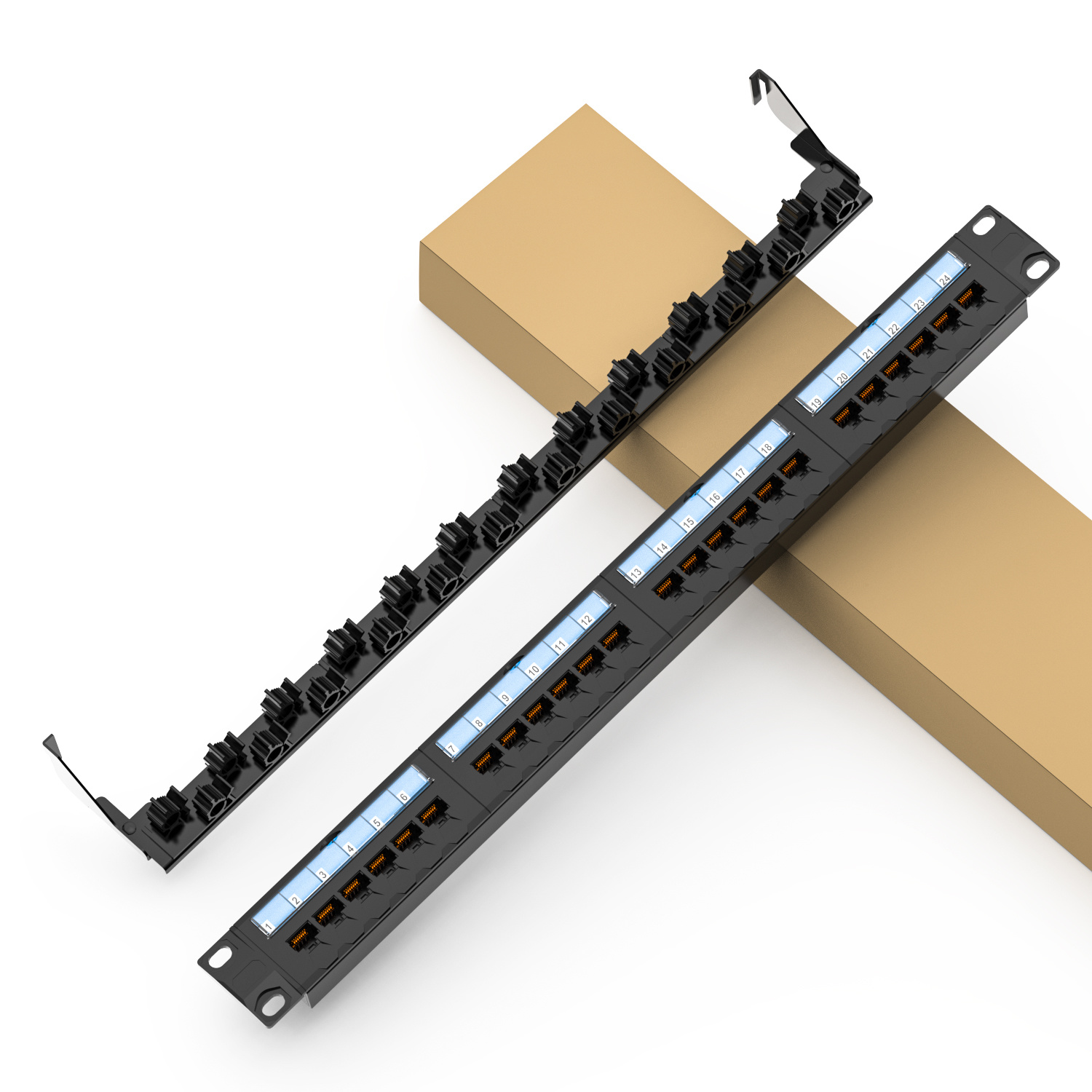 Cat5e UTP 24 port 1U rackmount patch panel