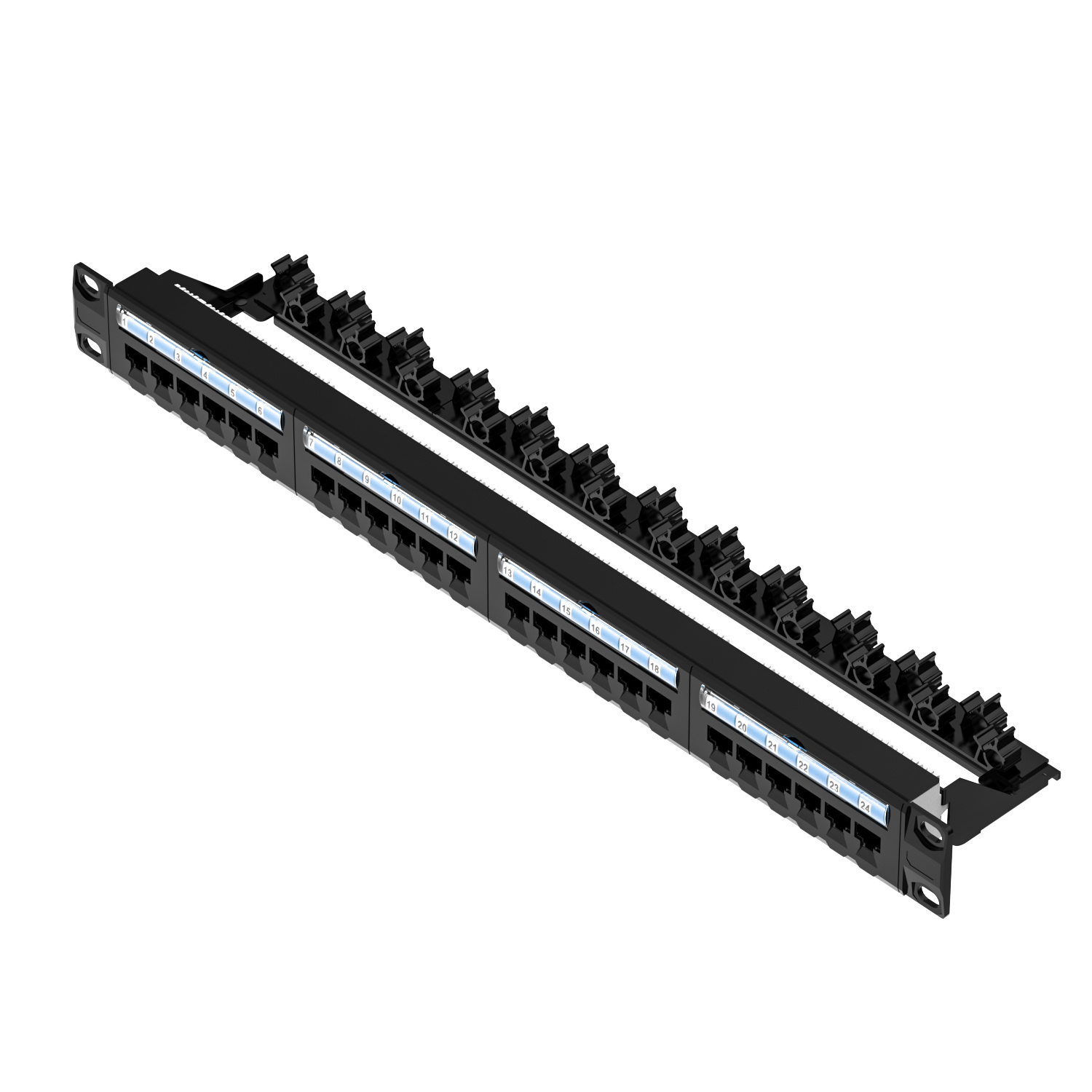 1U 24-port RJ45 Cat5e network patch panel