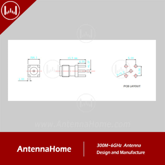 AntennaHome AHCG.201 SMA-K Q4 DIP RF Connector High-Performance SMA-K Connector - RS7360