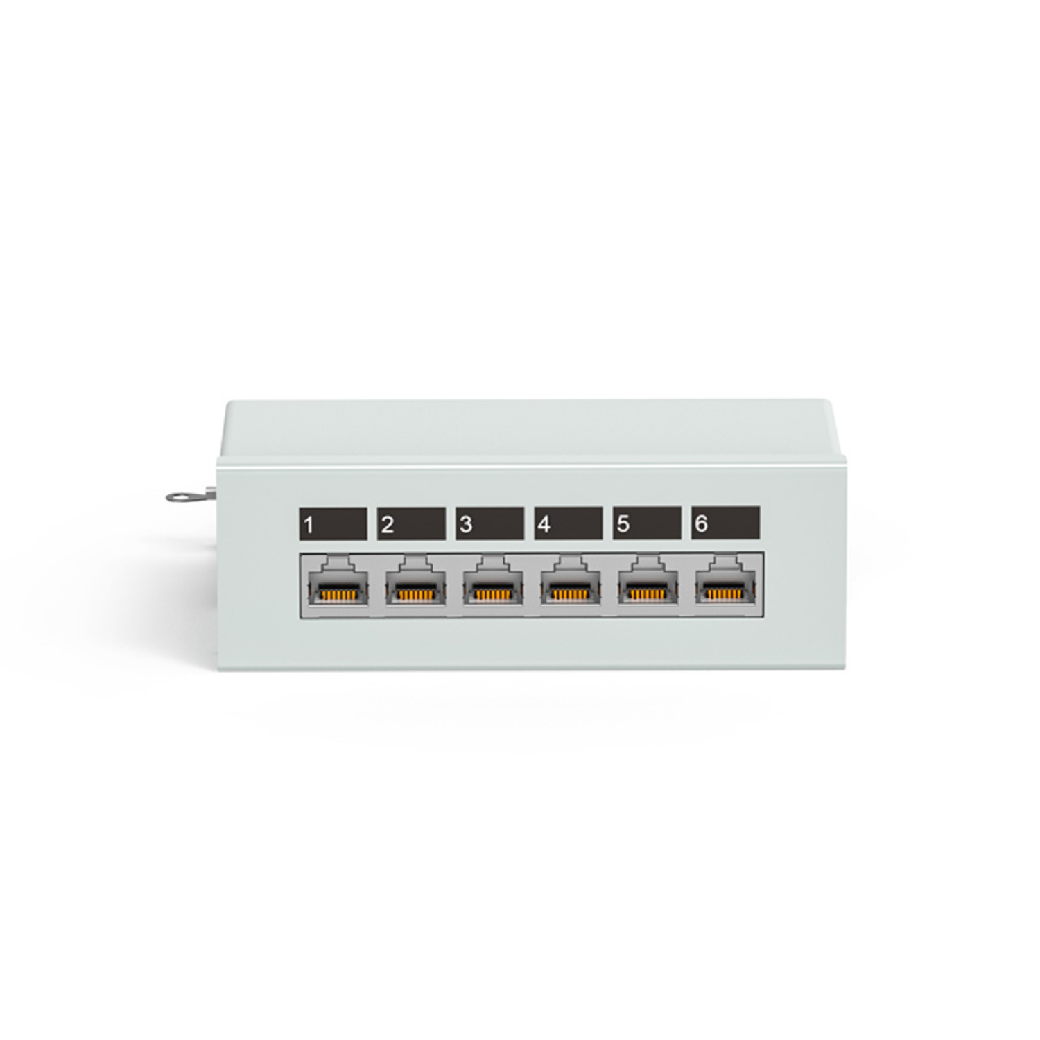 Earless 90° Shielded 6-Port Wall Patch Panel
