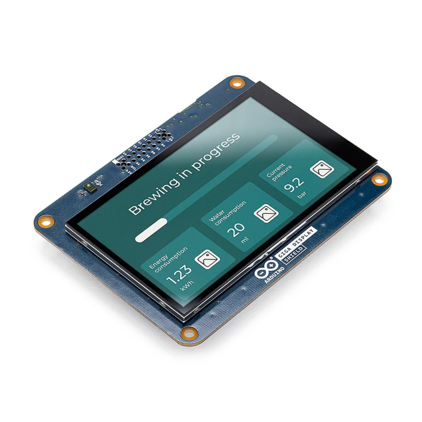 Official Arduino GIGA Display Shield with Capacitive Touch, 3.97-inch IPS Screen, and GIGA R1 WiFi Compatibility, Add GUI and Camera Interface - RS8606
