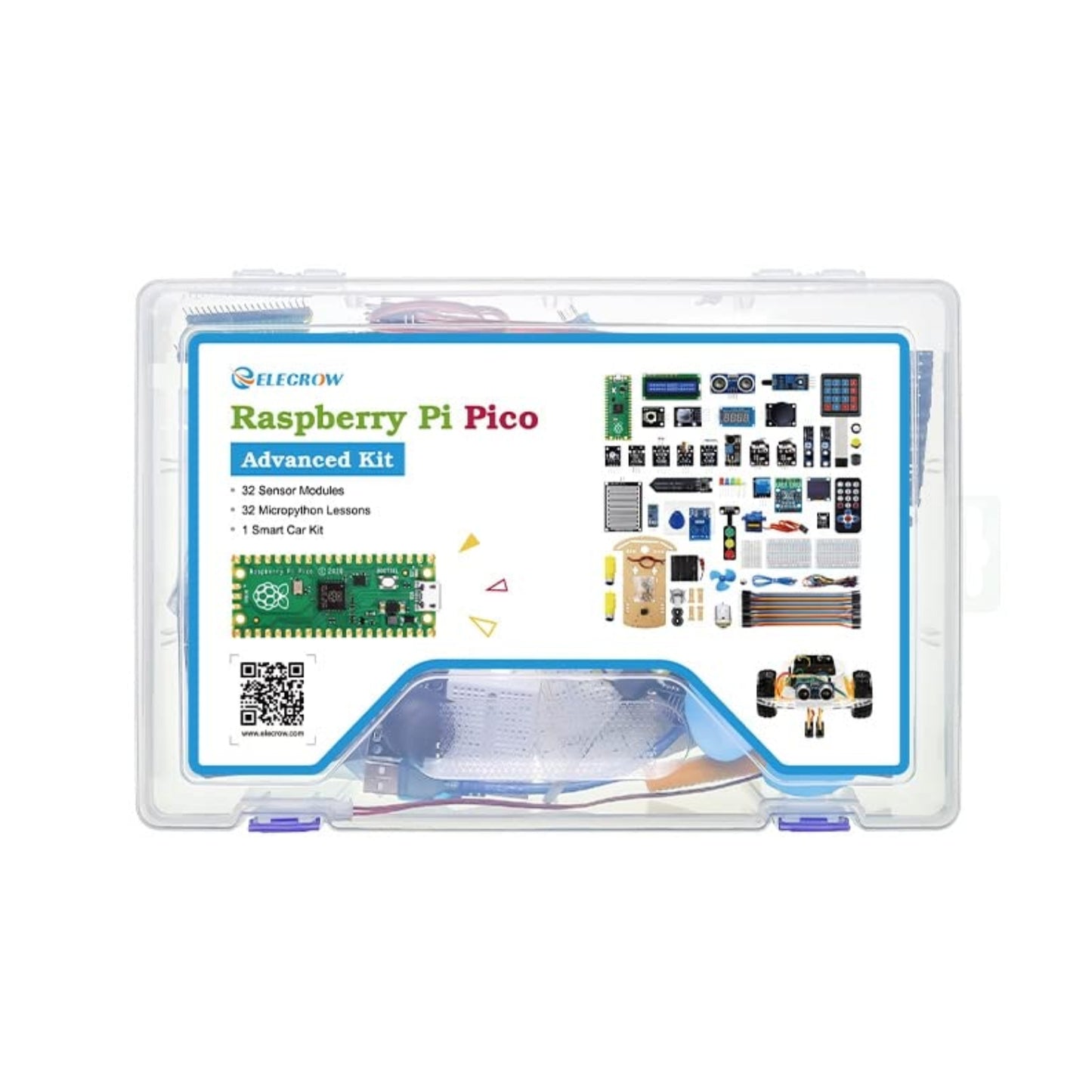 ELECROW Raspberry Pi Pico Advanced Kit with 32 Modules Master Raspberry Pi Pico With 32 Hands-On-Projects With Comprehensive Raspberry Pi Pico Kit - RS7064
