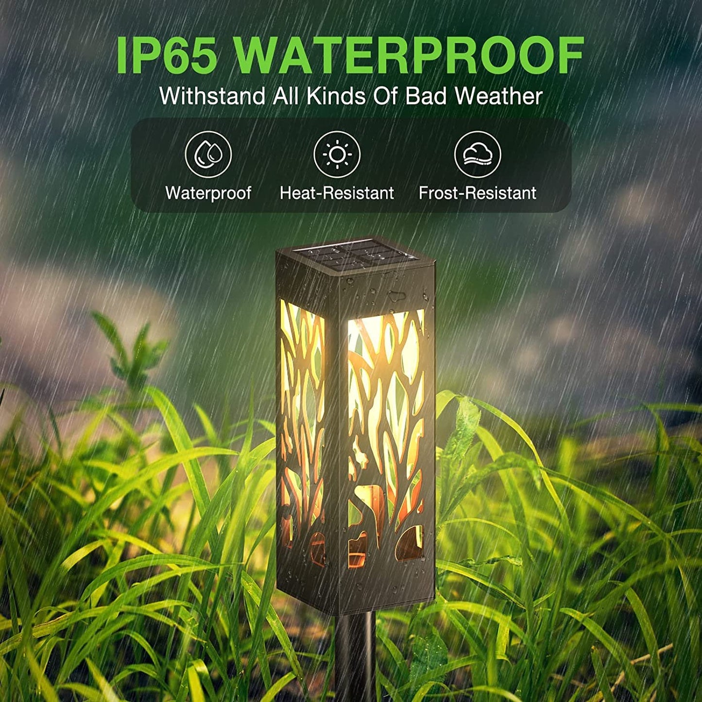 Flickering Flame Solar Pathway Lights Solar Powered Decorative Solar Garden Lights Waterproof Solar Torch Lights Outdoor Landscape Lighting For Yard Patio Walkway, Pack Of 1 - RS5827