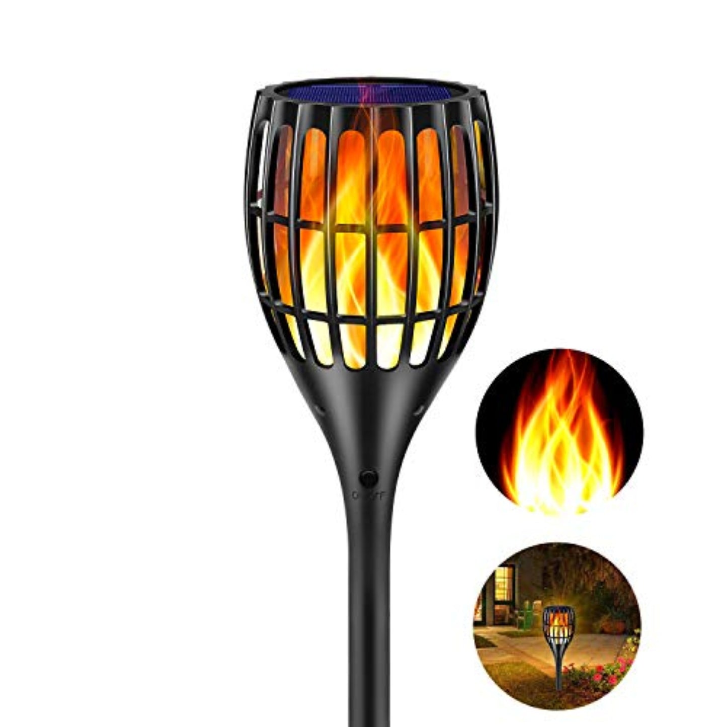 43" Solar Flickering Flame Torch Upgraded Solar Garden Lights Waterproof Landscape Lighting Dusk To Dawn Auto On/Off Security Torch Light For Yard Patio Driveway, Pack Of 1 - RS5834