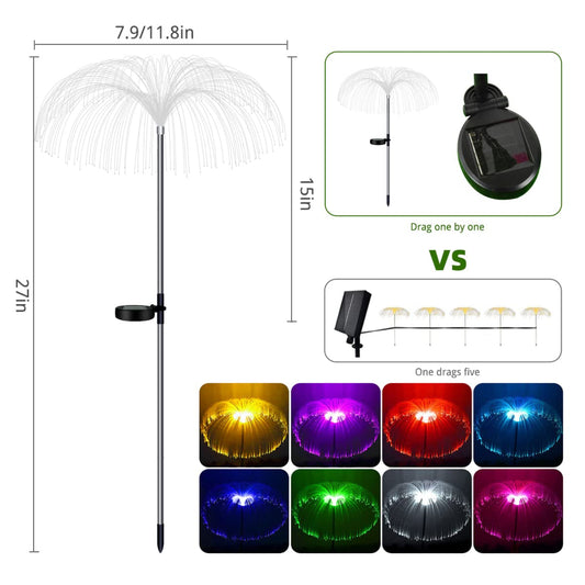 Solar 7 Colors Changing Jellyfish Lights Solar Lights For Outside Colors Changing Jellyfish Lights Outdoor Waterproof Solar Flowers Garden Lights For Yard Pathway Lawn Festival Wedding Party Decoration - RS5843