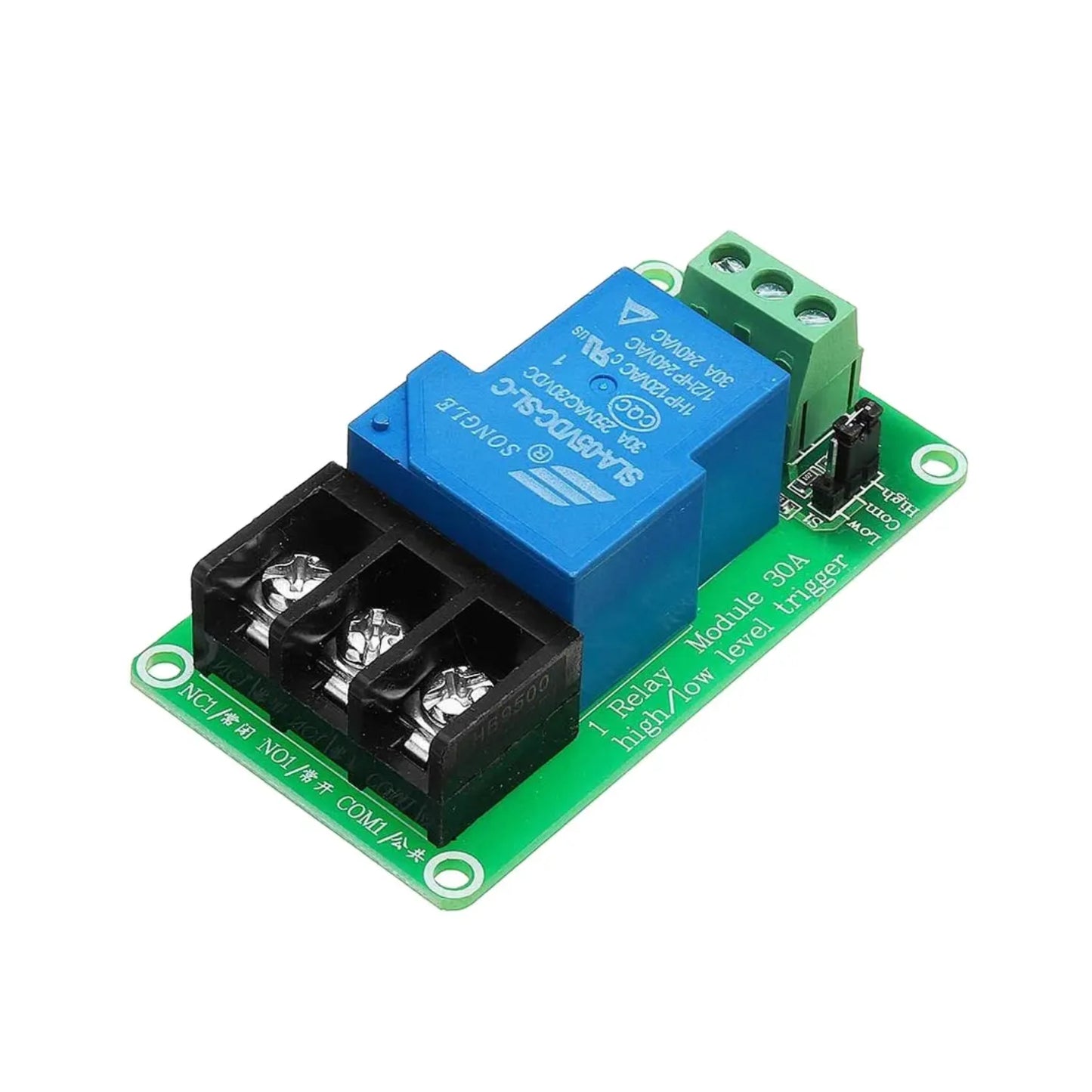 1 Channel 5V 30A Relay Module Relay Control Board Module With Optocoupler Isolation For AC Load Switching Power Supply Indicator Lamp High and Low Current Levels 30A Relay Module - RS3303