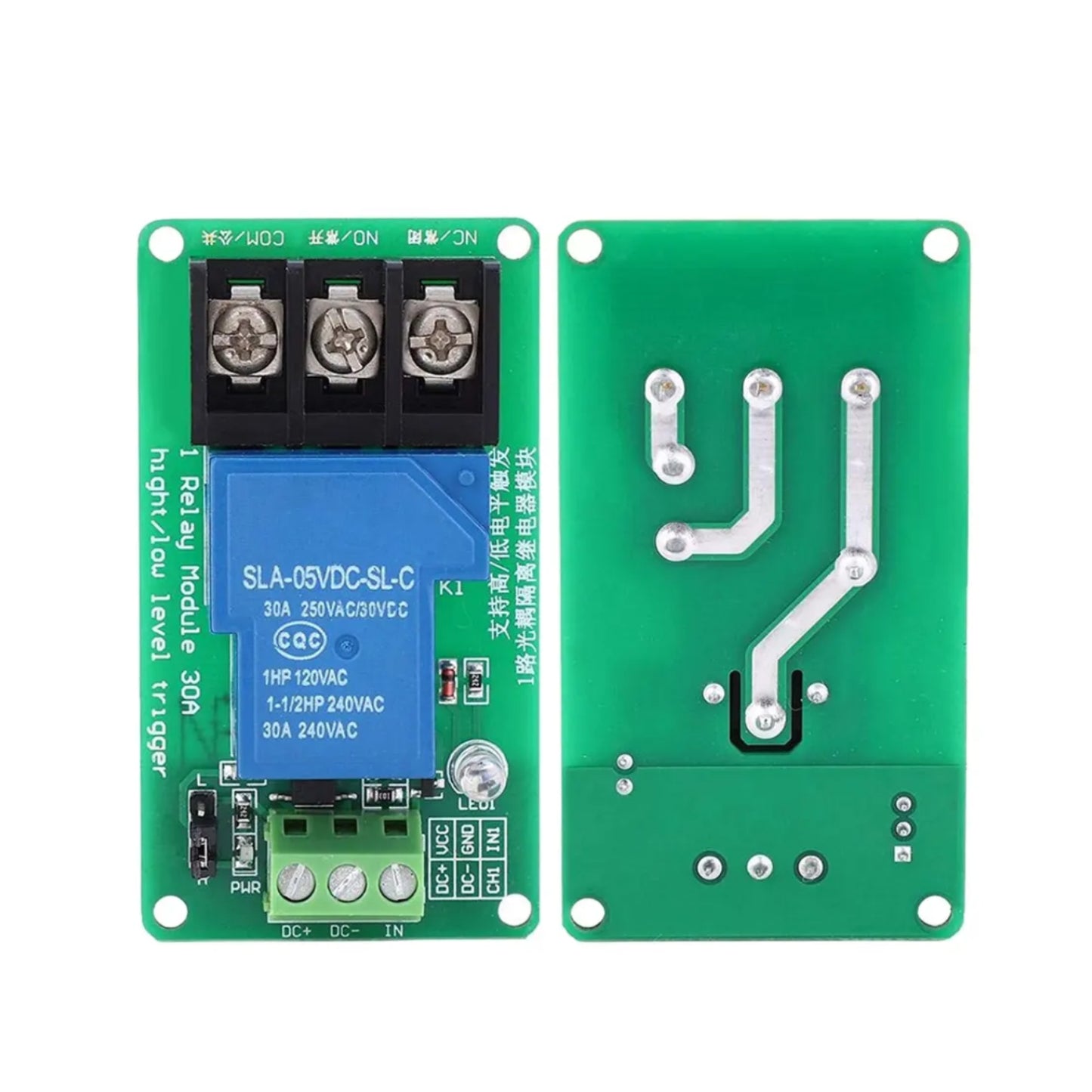 1 Channel 5V 30A Relay Module Relay Control Board Module With Optocoupler Isolation For AC Load Switching Power Supply Indicator Lamp High and Low Current Levels 30A Relay Module - RS3303
