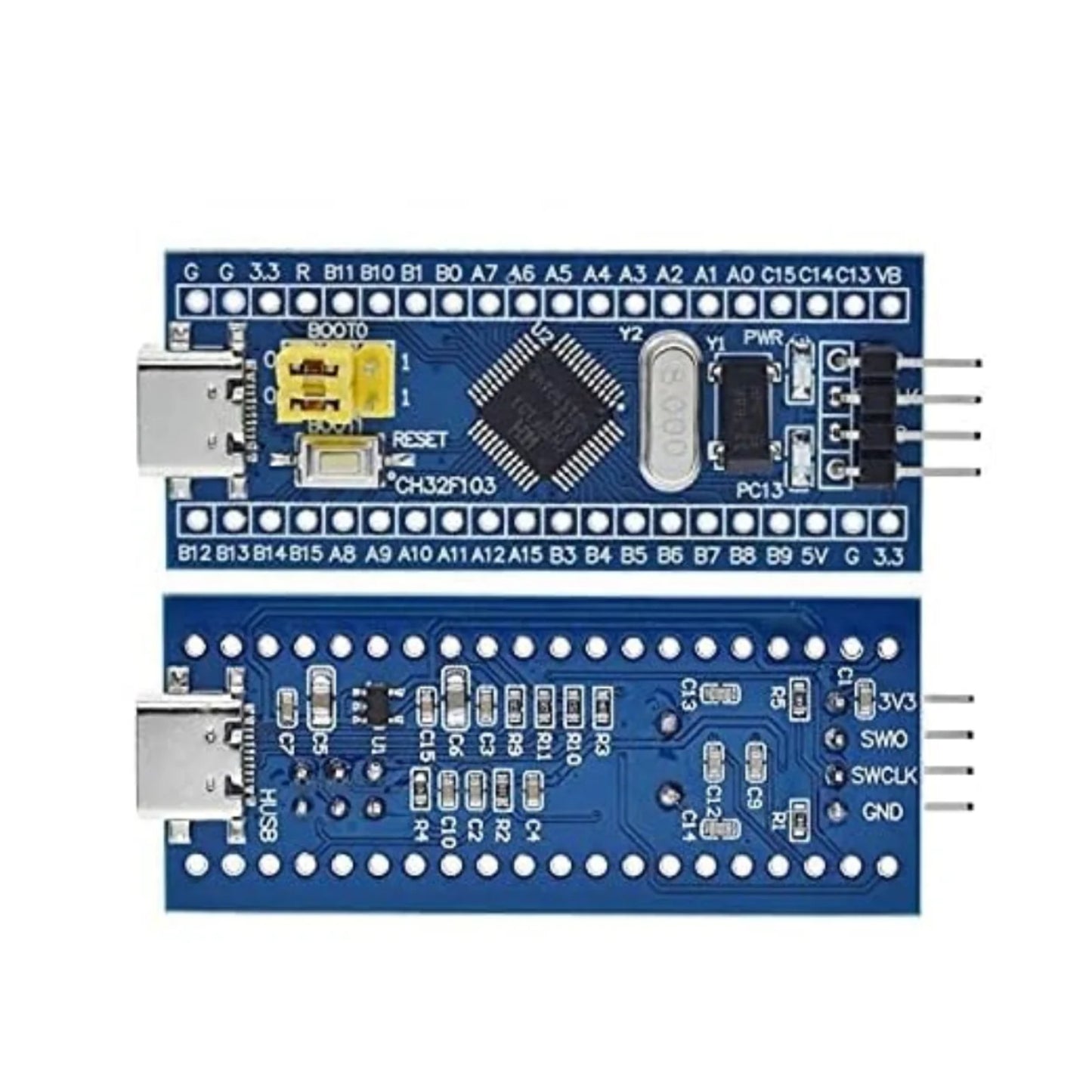 STM32F103C8T6 Microcontroller Board Module For Arduino DIY Kit CH32F103C8T6, USB Type-C Development Board STM32 ARM Core Module Minimalistic STM32 Board For DIY Projects - RS6960