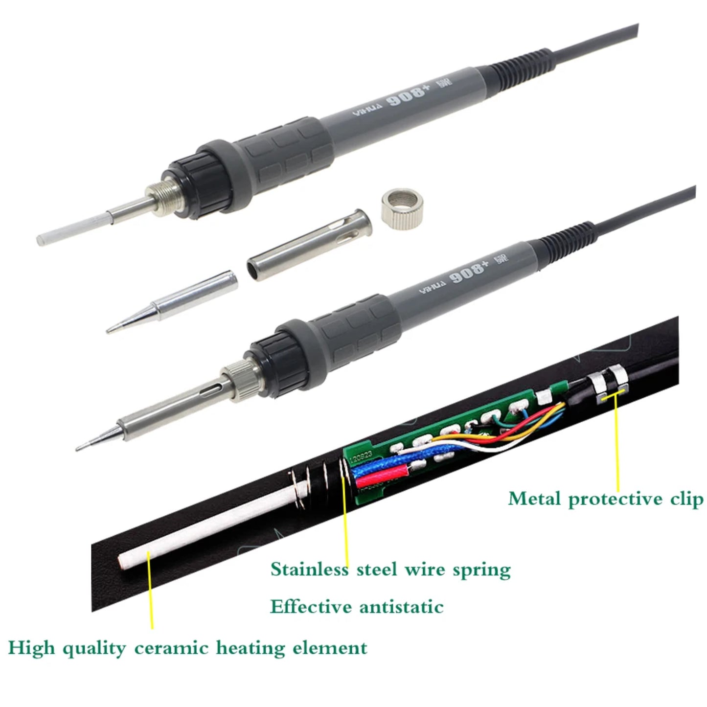 YIHUA 908+ Soldering Iron Station 60W Adjustable Temperature Soldering Iron Precise Temperature Control For Professional Soldering Durable And Reliable - RS6804
