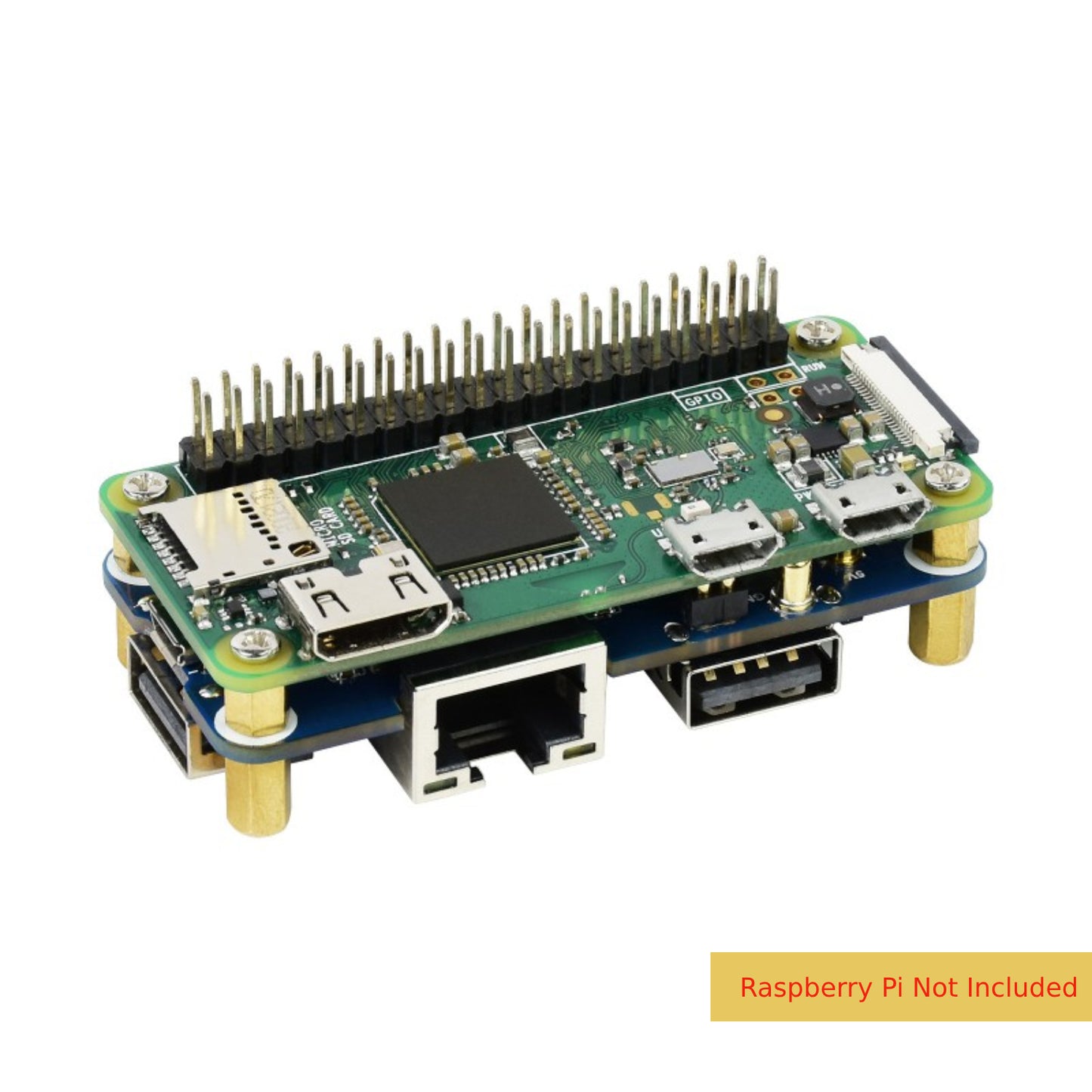 Waveshare Ethernet/USB HAT (B) Universal Ethernet/USB HUB HAT Expansion For Raspberry Pi Series, 1x RJ45, 3x USB 2.0 - RS2421