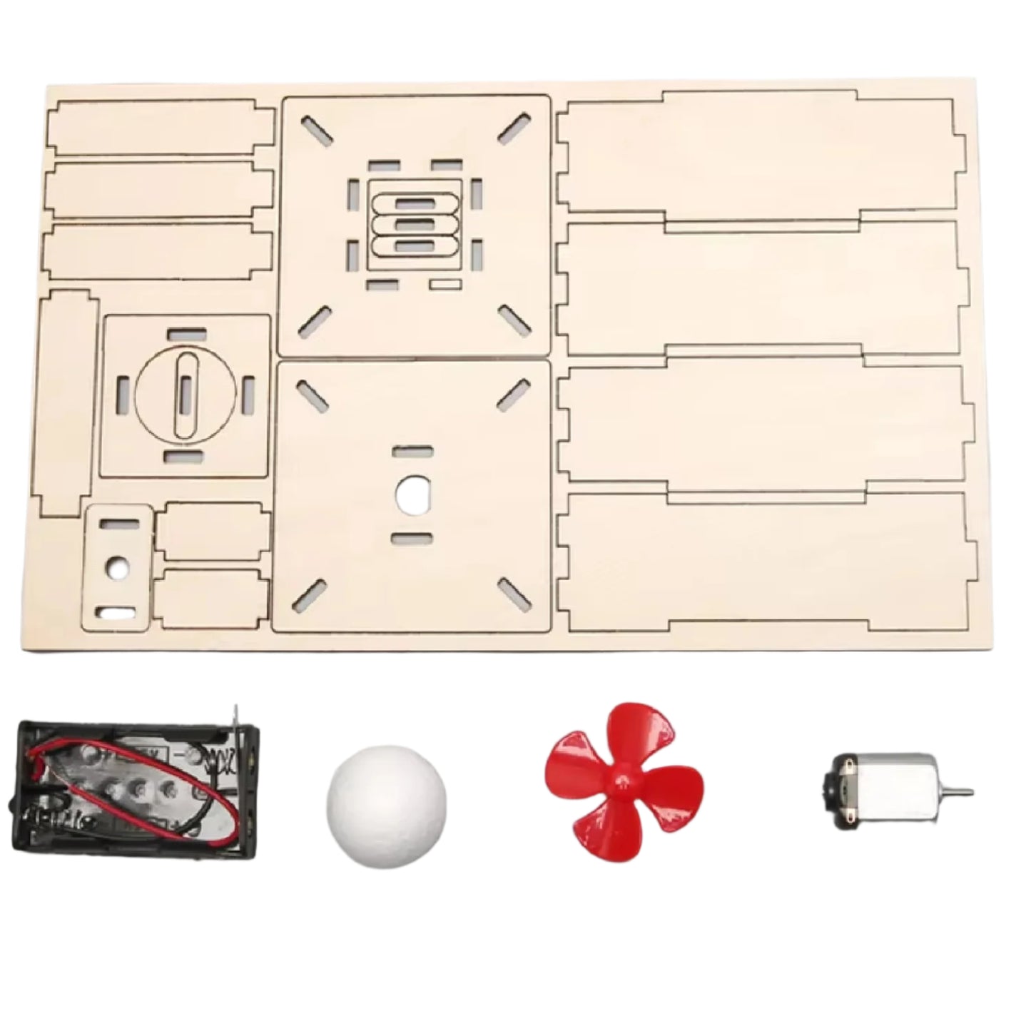 Wooden Electric Air Suspension ball Kit Model Kids Science Toy Technology Physics Bricks Kit Learning Educational Toys For Children NO BATTERY - RS6435
