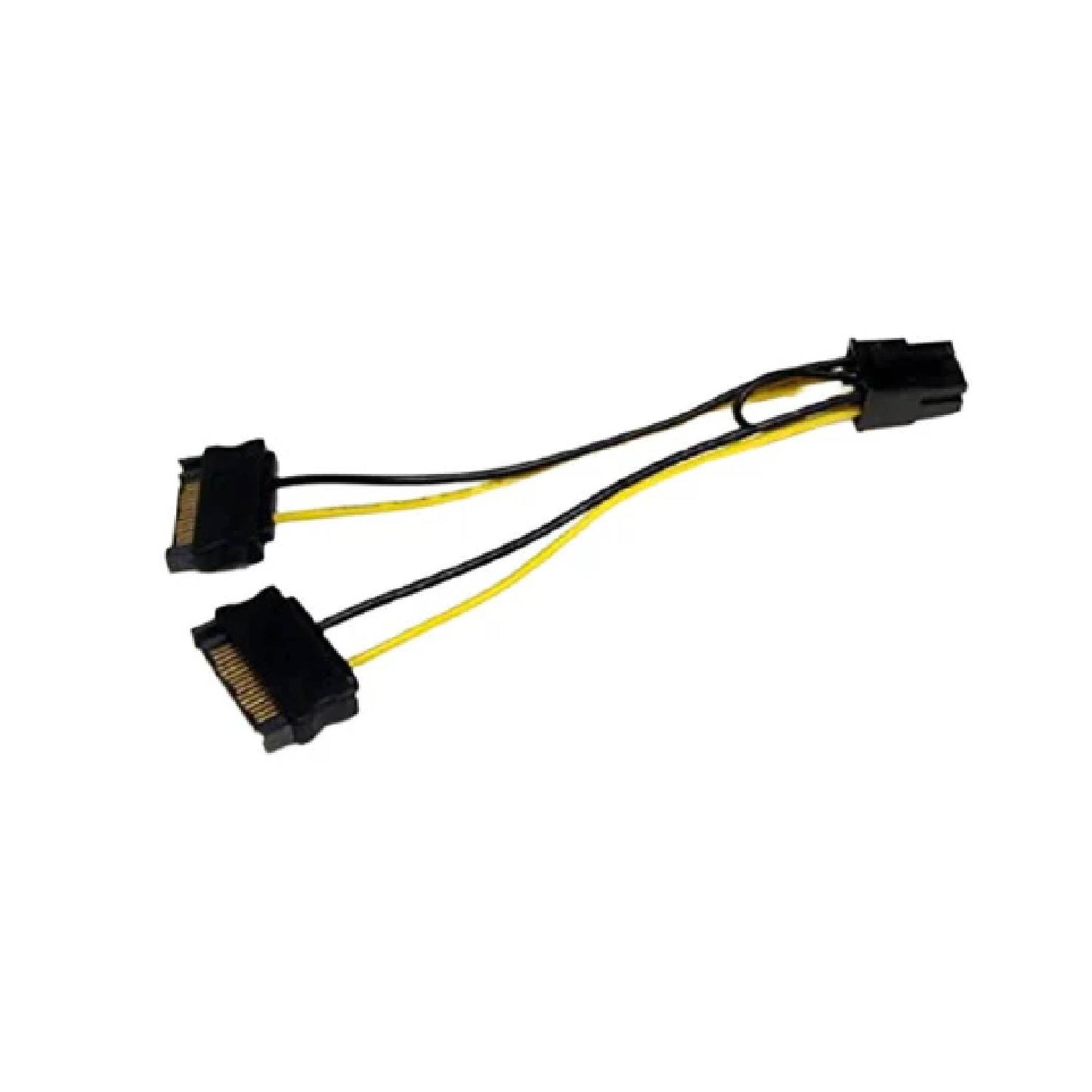 Dual SATA 15-pin to 6-pin GPU Power Cable 2x SATA to 6-pin Graphics Card Power Cable 15-pin SATA to 6-pin PCIe Power Cable Adapter For PC Upgrades - RS3849