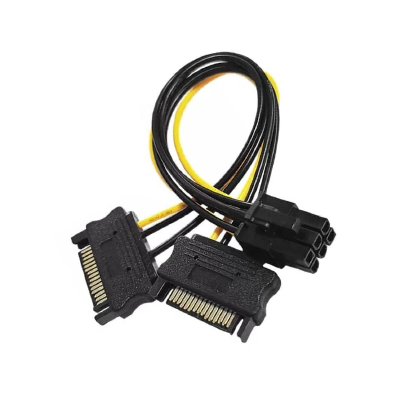 Dual SATA 15-pin to 6-pin GPU Power Cable 2x SATA to 6-pin Graphics Card Power Cable 15-pin SATA to 6-pin PCIe Power Cable Adapter For PC Upgrades - RS3849