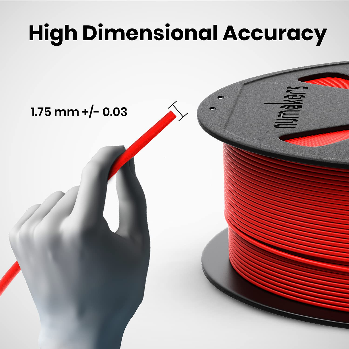 Numaker 1.75mm PETG Filament 1kg Spool Compatible 3D Printer With Most FDM Printers - Nuclear Red - RS6806
