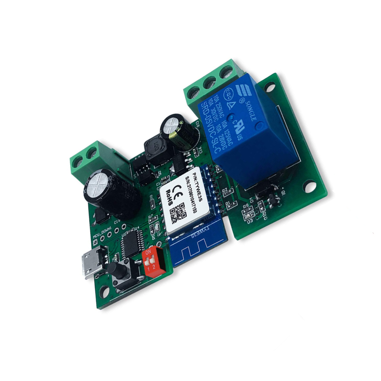 1-Channel Smart Switch Relay Module TUYA/Smart Life App Alexa Google IFTTT Wireless Smart Home Remote Control WiFi Switch Momentary Time Adjustable - RS2790