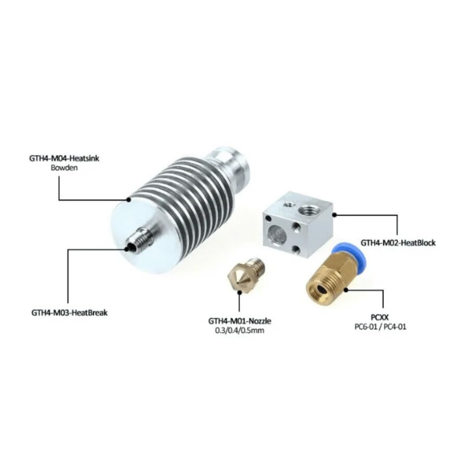 3D Printer Aluminum Assembled J-Head Hotend RepRap & MakerBot Compatible High-Quality 3D Printer Extruder - RS3782