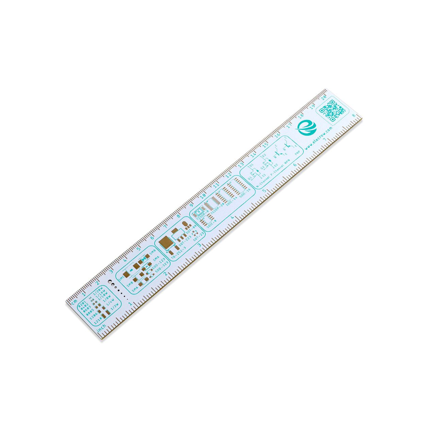 Elecrow 2.0 PCB Ruler Multifunctional PCB Ruler PCB Measurement Tool - White/Black - RS7214