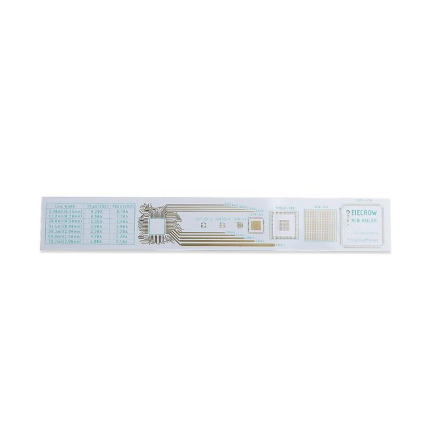Elecrow 2.0 PCB Ruler Multifunctional PCB Ruler PCB Measurement Tool - White/Black - RS7214