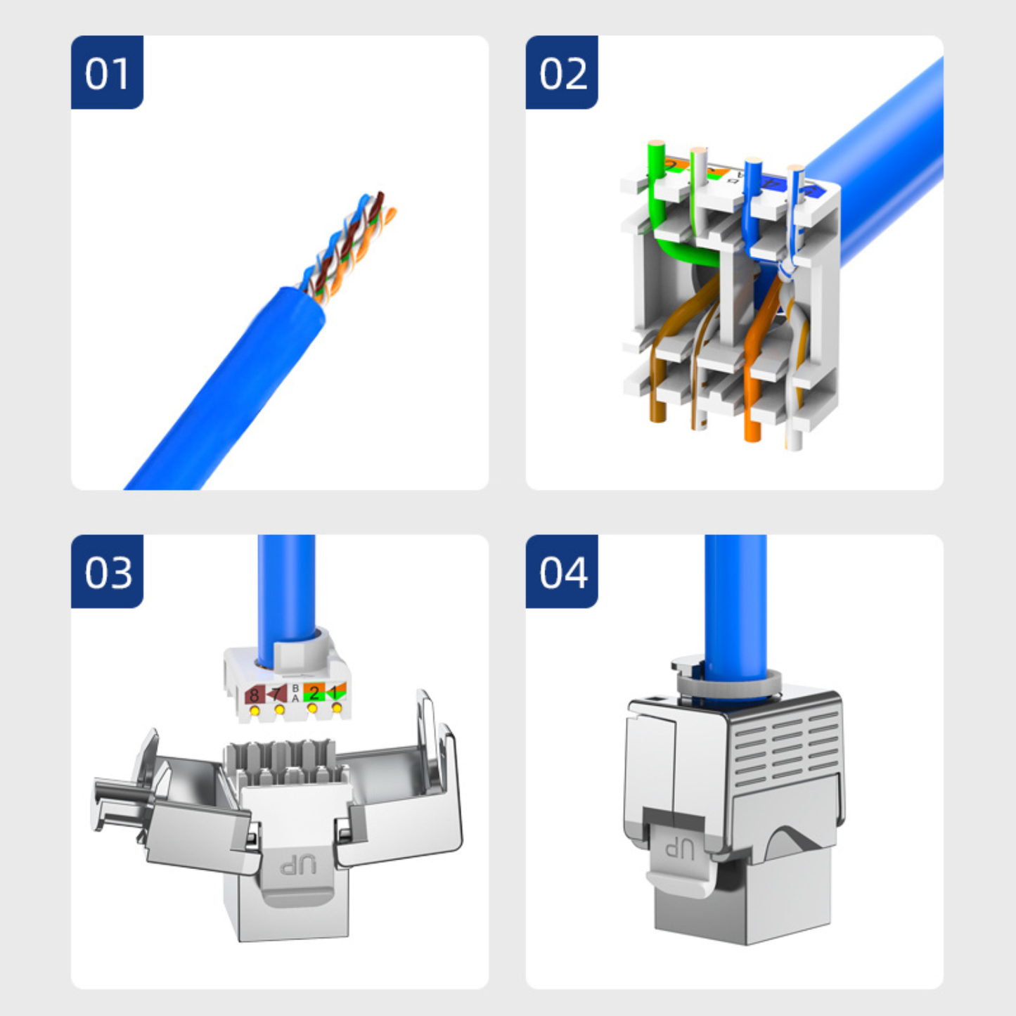 Shielded Toolless Mini Keystone Jack 180 Degree