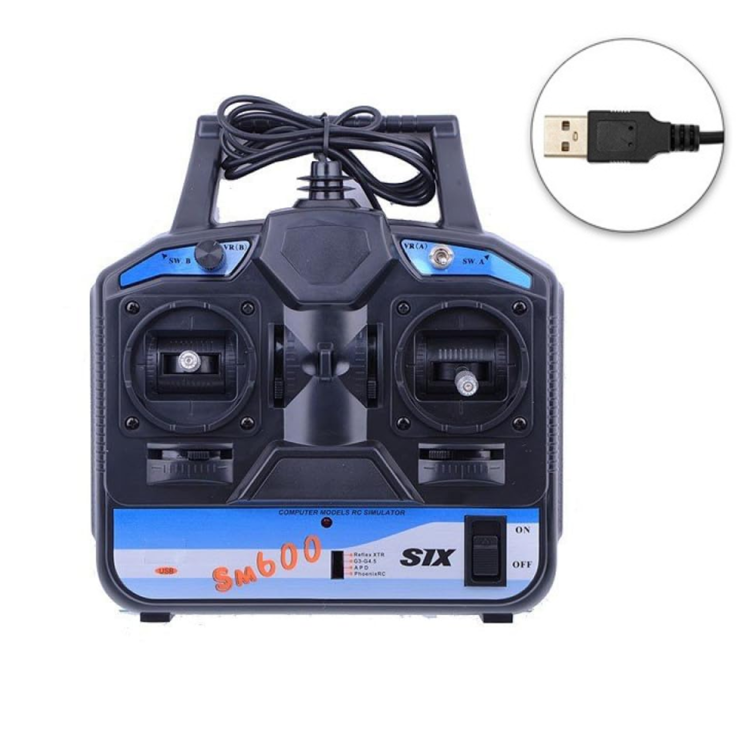 Flysky FS-SM600 6CH USB Controller USB Powered Radio Controller With SuperSimX Flight Simulator (Mode 2) - RS4828