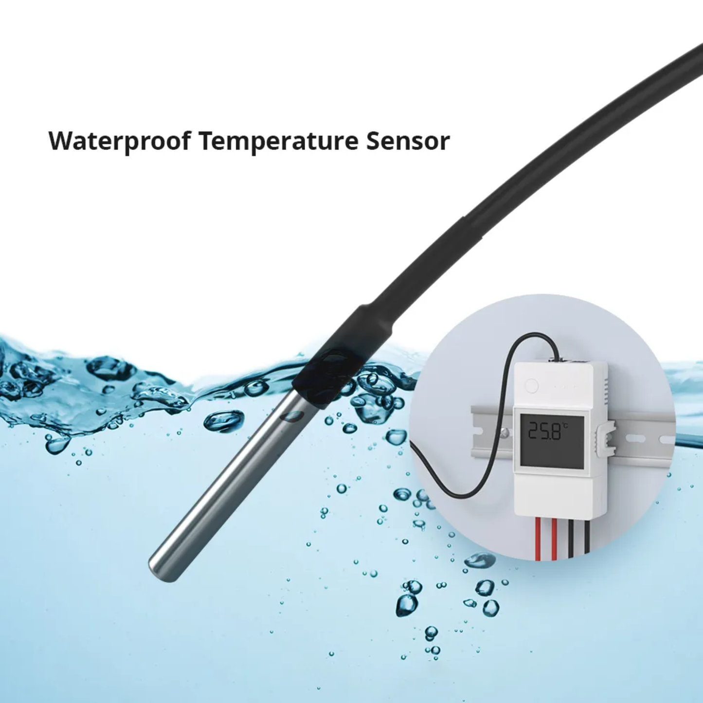 Sonoff DS18B20 Temperature Sensor Sonoff TH10A/TH16A Temperature Sensor Waterproof Digital Thermometer For Sonoff Smart Switch - RS3747