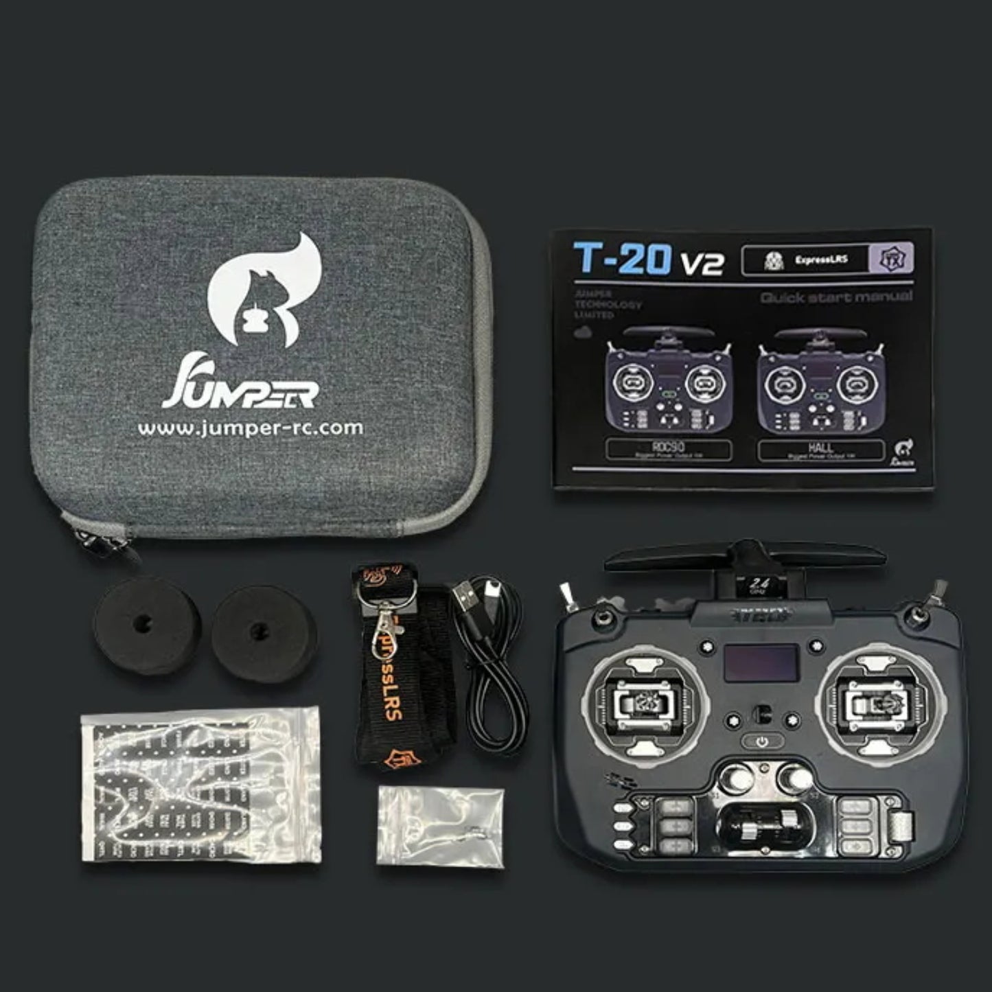 Jumper T20S V2 ELRS 915MHz Radio Transmitter with RDC90 Hall Gimbals High-Power Transmitter For Drones - RS8568