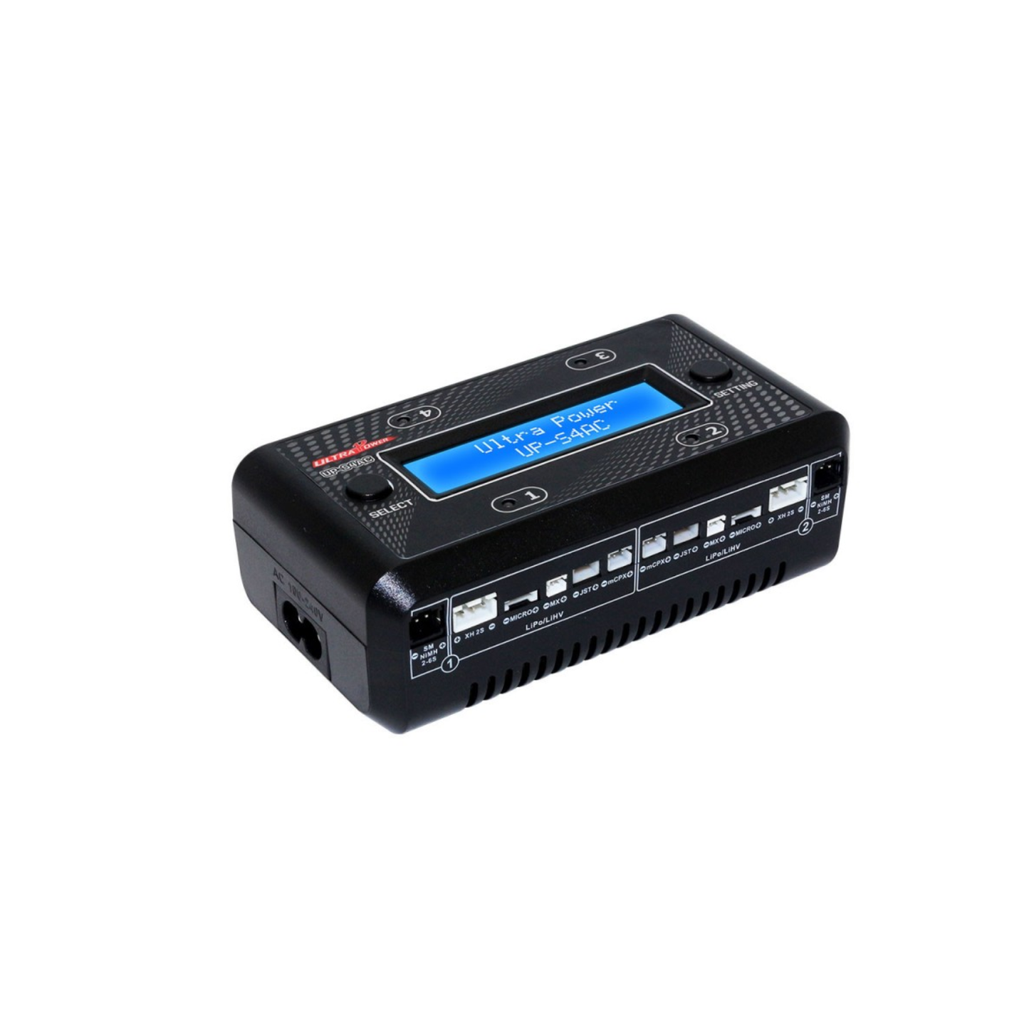 UltraPower UP-S4AC 4-Port Smart Battery Charger For 1-2S LiPo/LiHV & 2-6S NiMH/NiCd With LCD & Safety Features