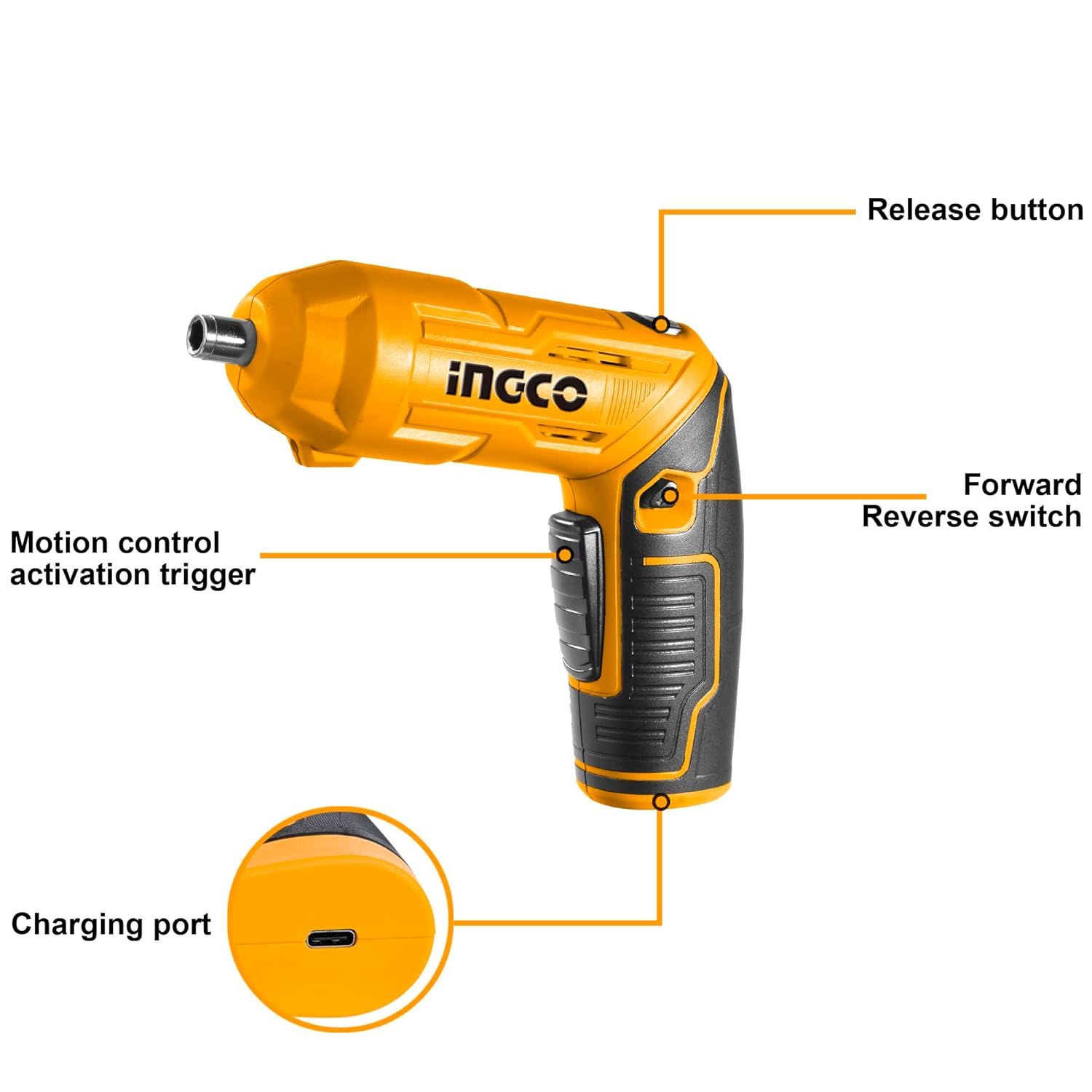 INGCO 4V Cordless Electric Screwdriver & Drill Driver Kit