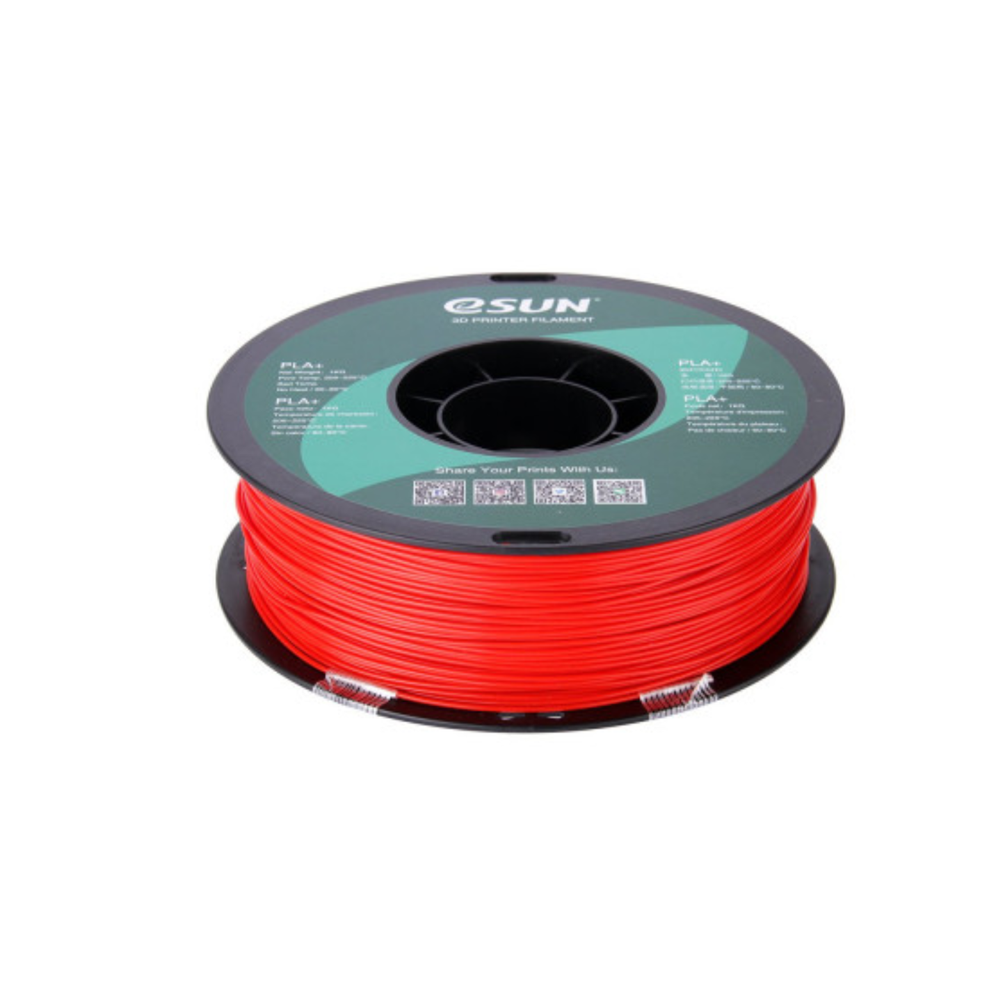 eSun PLA+ 3D Printer Filament 1.75mm 1kg Spool High-Strength, Biodegradable 3D Printing Material - Red - RS3808