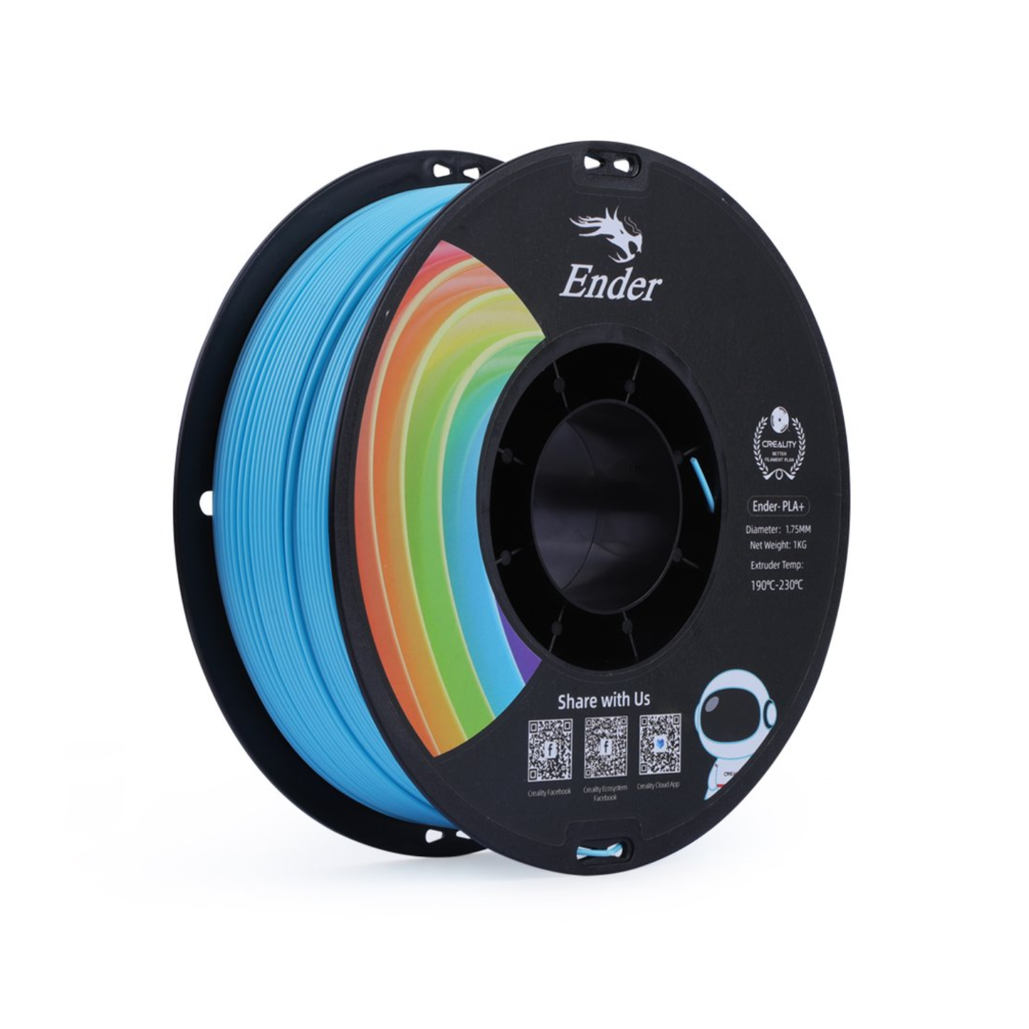 Creality Ender-PLA+ 3D Printing Filament 1.75mm 1kg(2.2lbs)/Spool Dimensional Accuracy For FDM 3D Printers - Blue - RS6913