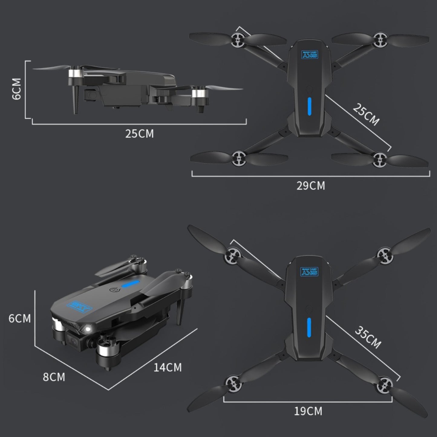 E88 Max Drone – Foldable HD Dual Camera WiFi FPV Quadcopter with 20 min Flight Time - RS8720