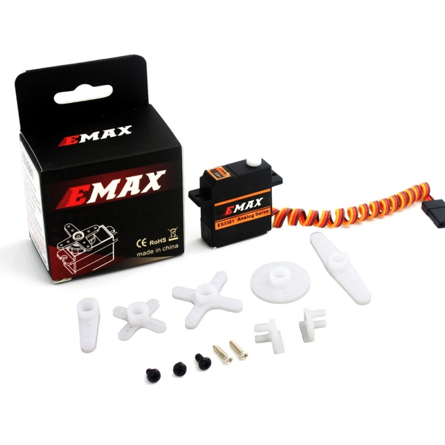 EMAX ES3301 9mm Micro Analog Servo Motor 2kgCm Plastic Gear For RC Airplane, Helicopter, Boat, Car Model (Original)- RS1341