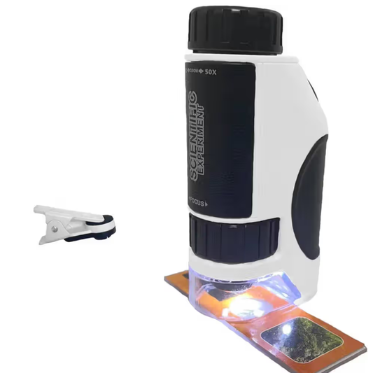 W5811 50X–300X Portable Handheld Microscope Toy Mini LED Microscope For Kids, Educational STEM Gift For Indoor & Outdoor Exploration