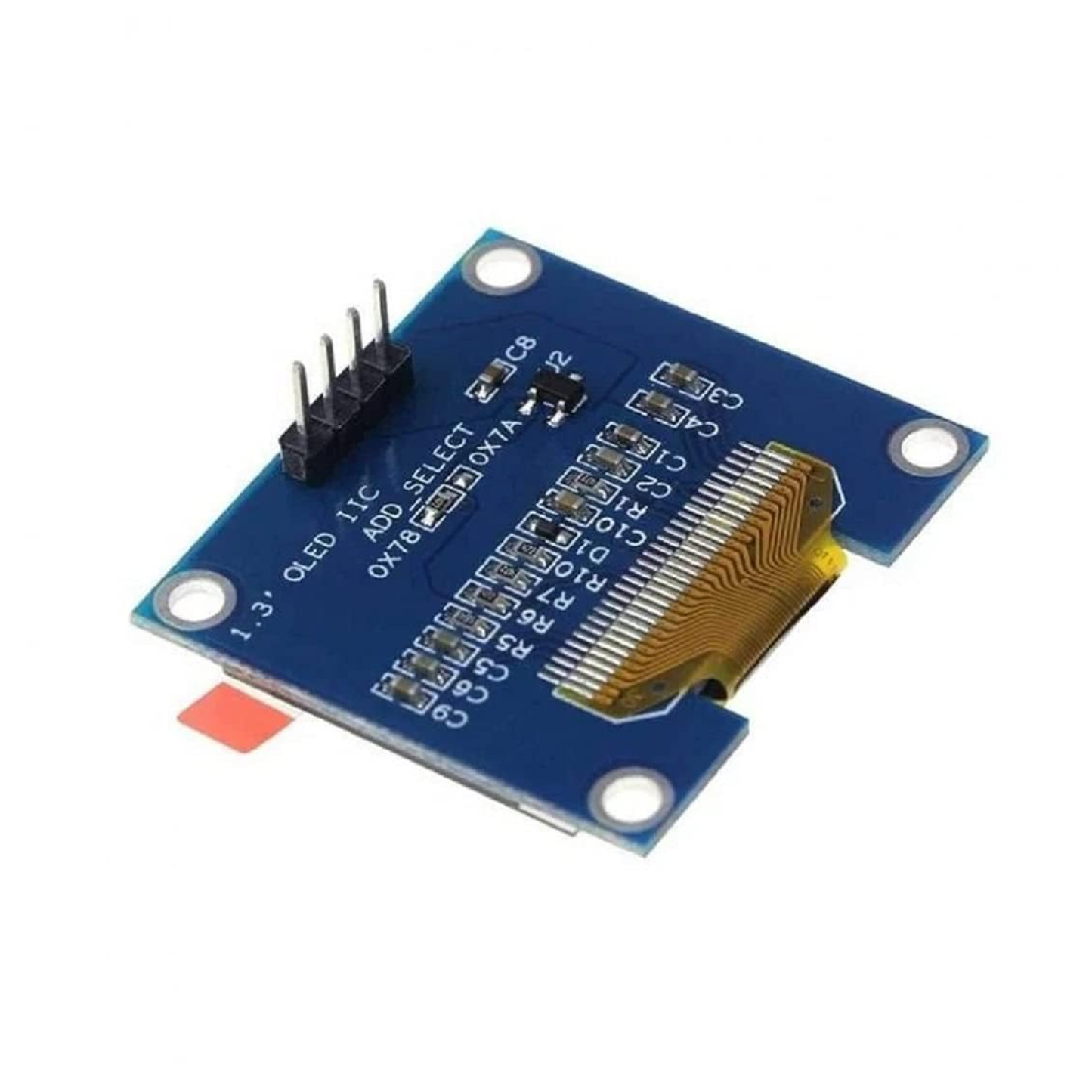 1.3 Inch OLED Display 128x64 I2C 4-Pin Module For Arduino ESP32 Raspberry Pi Projects - White - RS1185