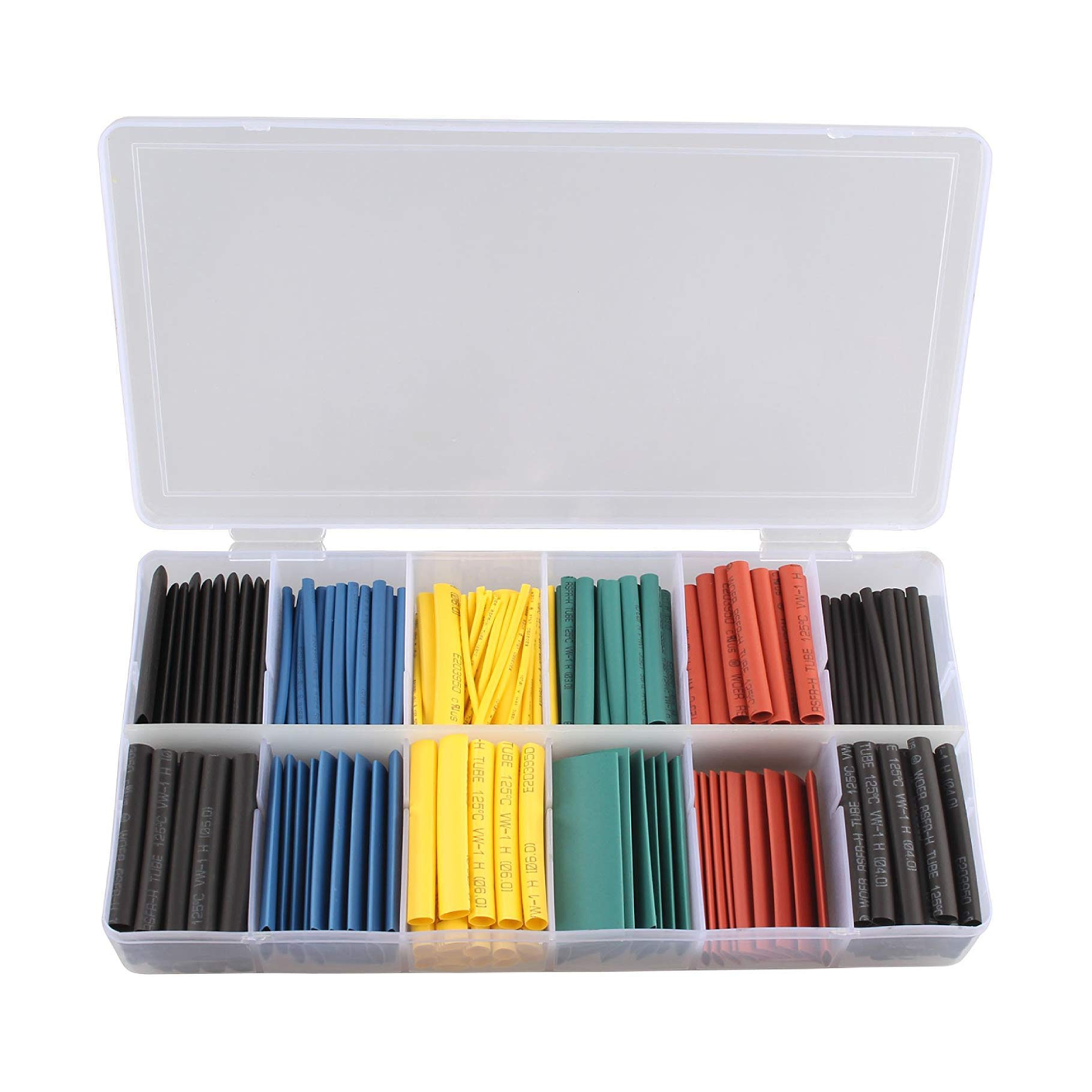 280pcs Heat Shrink Tubing Kit with Clear Storage Box