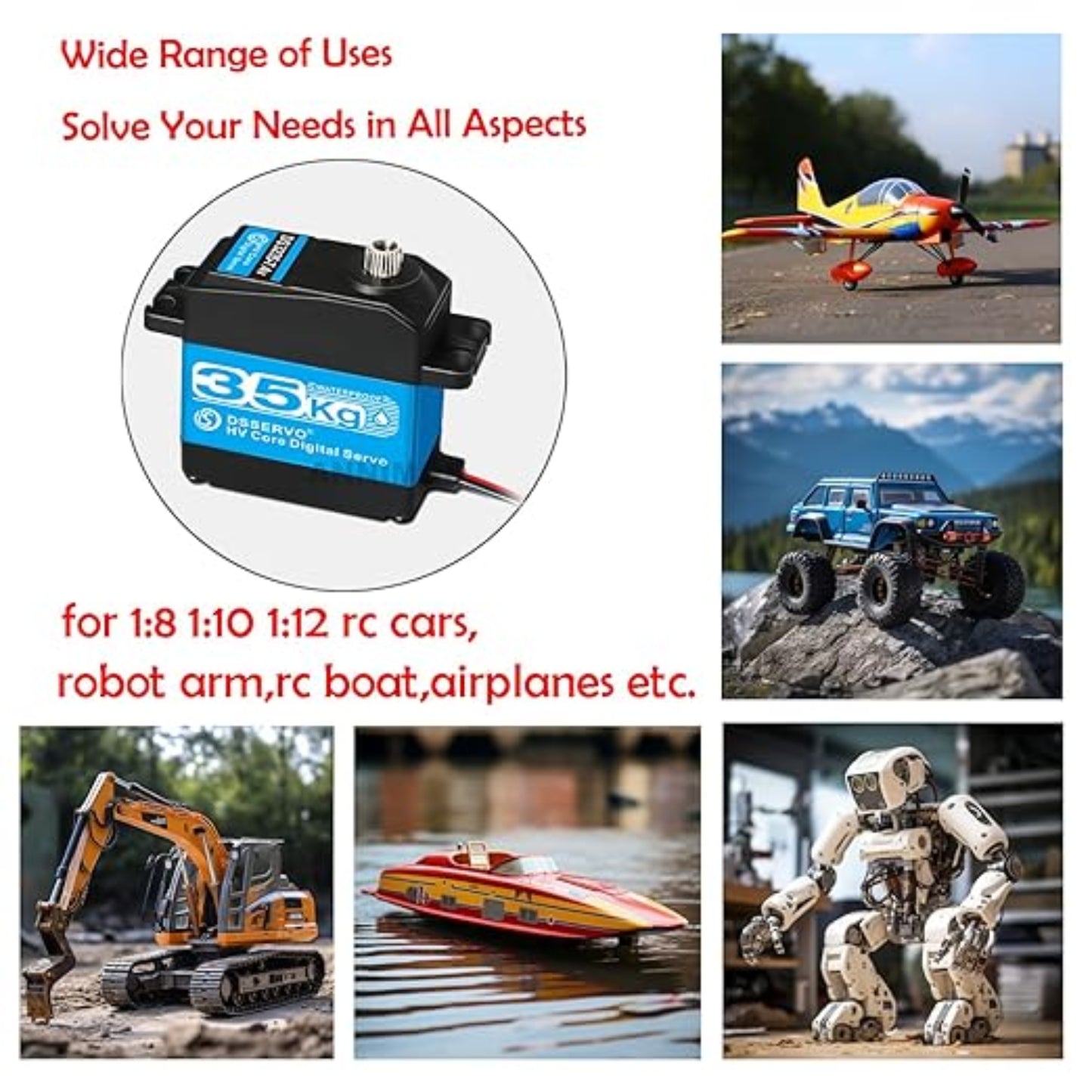 DSServo DS3235SSG 35Kg Coreless Servo Waterproof Digital Servor High Torque Coreless Servo Motor With 180°, 270° (Optional) Degree Rotation For Robotic Arms