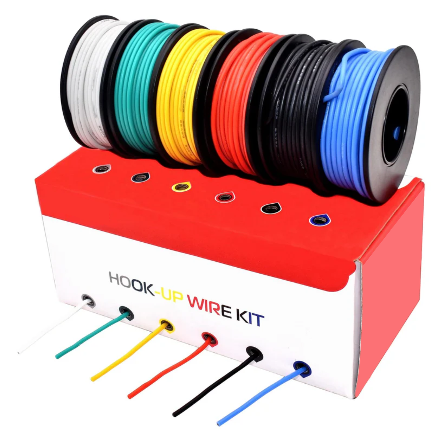 Hook Up Wire Kit 20AWG Hook Up Wire Kit - 600V Pre-Tinned Stranded Silicon Wire of 6 Colours x 7M - RS4200