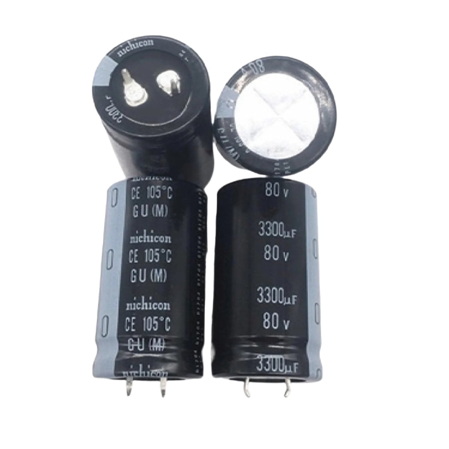 Nichicon GU 3300uF 80V Capacitor 25x45mm Snap-in PSU Capacitor