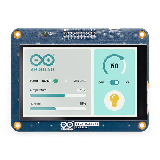 Official Arduino GIGA Display Shield with Capacitive Touch, 3.97-inch IPS Screen, and GIGA R1 WiFi Compatibility, Add GUI and Camera Interface - RS8606