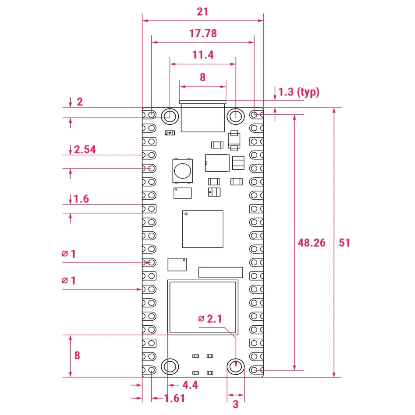 Raspberry Pi Pico 2 W with Headers