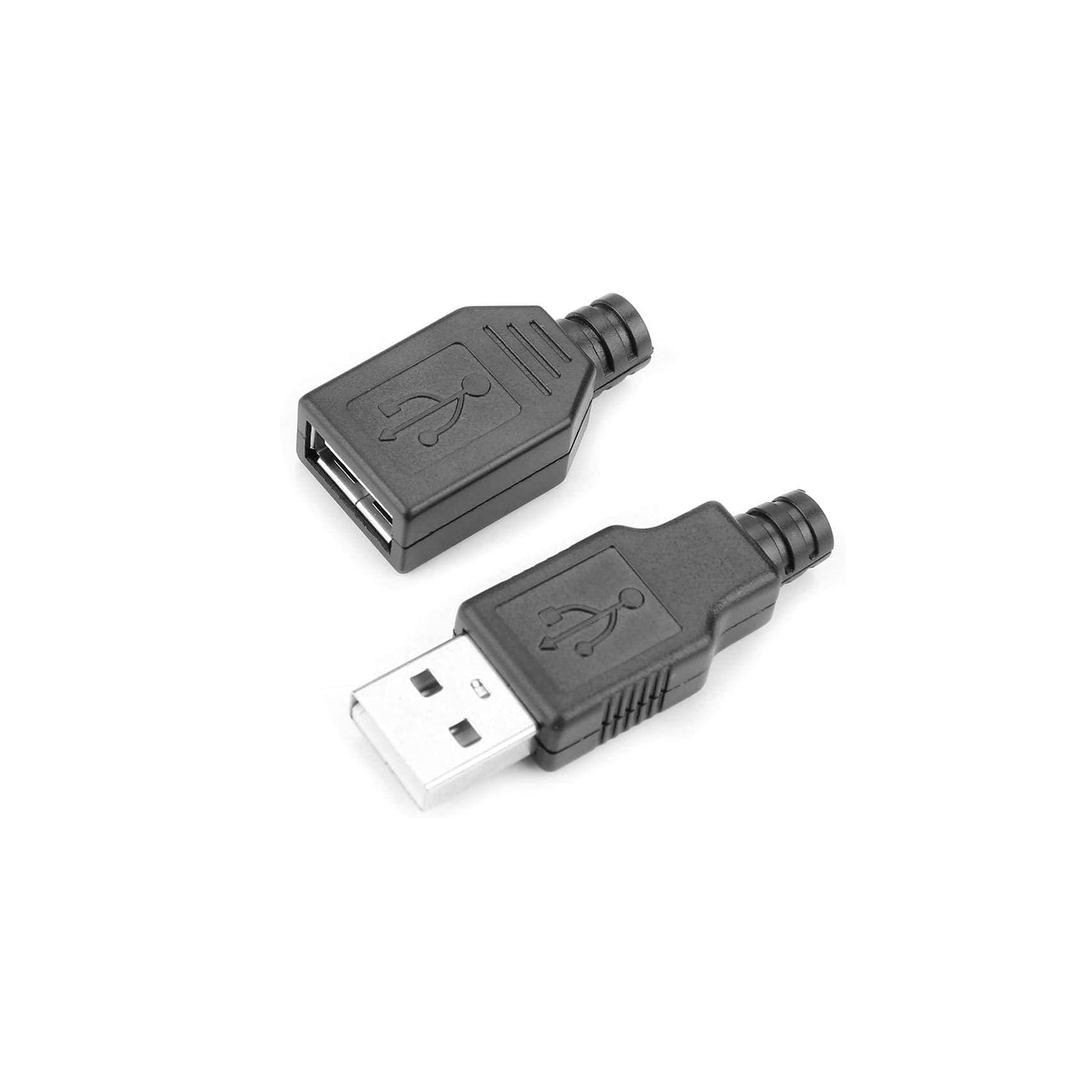 20 Pairs Premium USB Connector with Shell Type-A Male(10Pairs) and Type-A A 2.0 Female (10Pairs) 4 Pin Plug Connectors Assorted USB Connector Kit - RS1139 - REES52