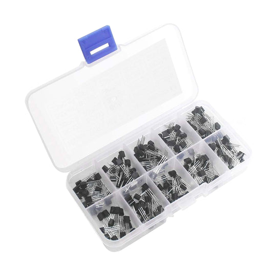 10Values 200PCS NPN PNP Power Transistor Assortment Assorted Kit BC327-BC558 with Clear Plastic Box - RS1784 - REES52